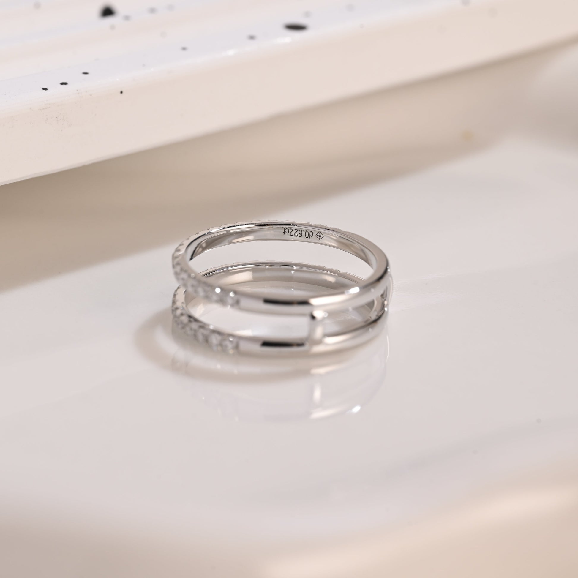 Solid Gold Half Eternity Round Cut Moissanite Wedding Band Ring Enhancer