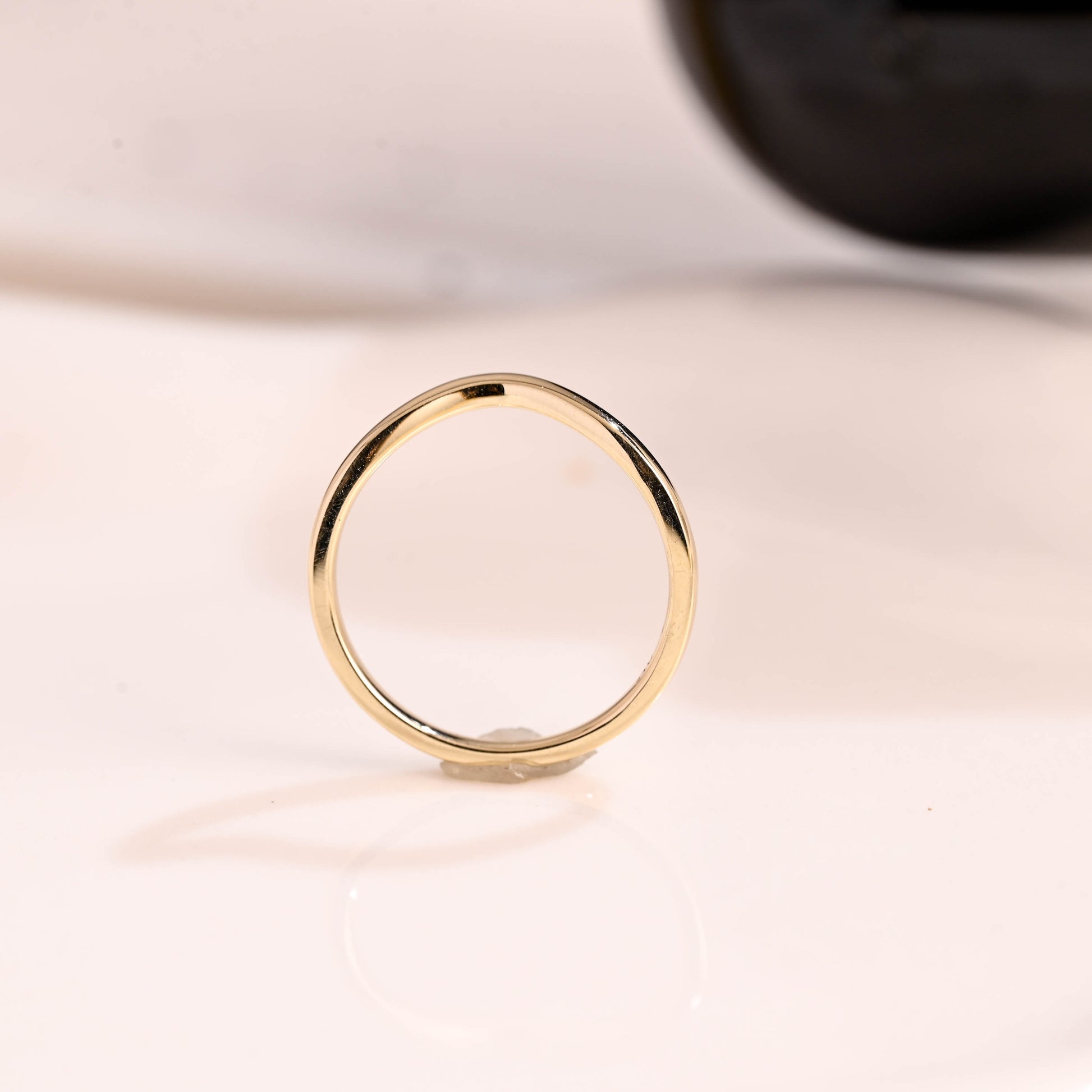 Solid Gold Curved Plain Wedding Band