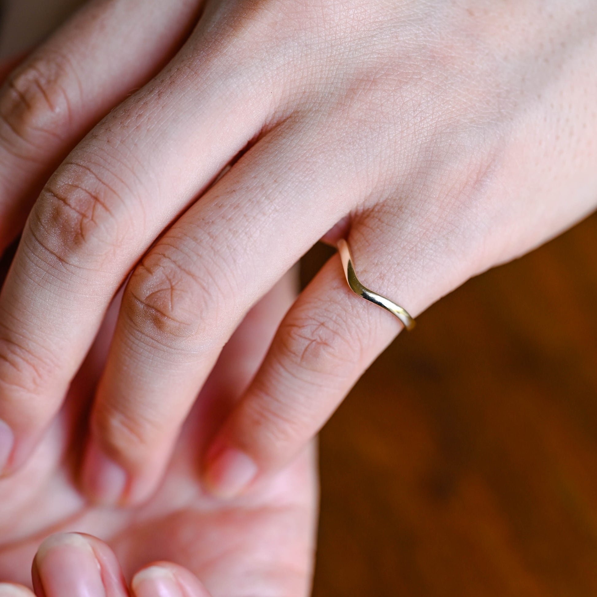 Solid Gold Curved Plain Wedding Band