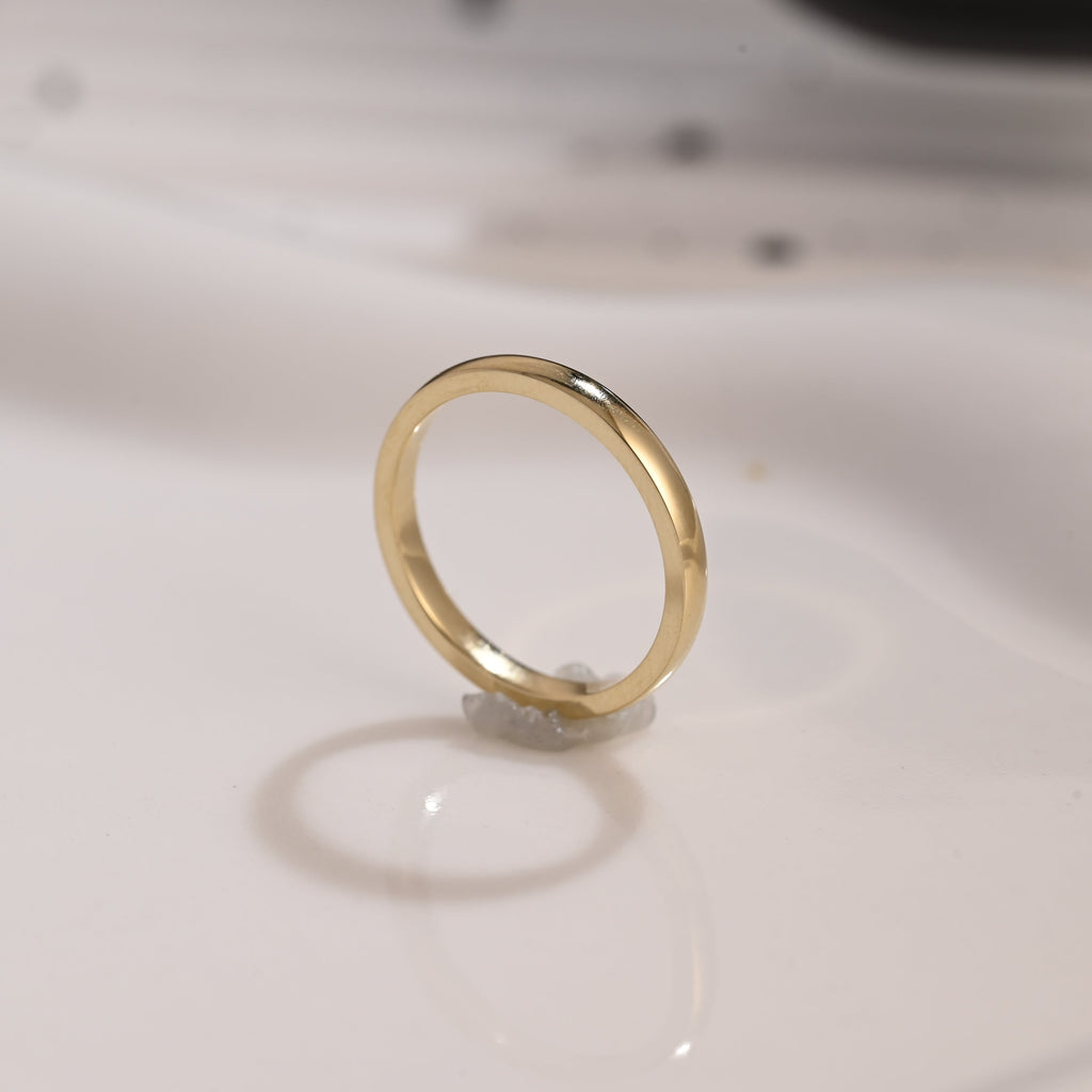 Solid Gold 2mm Width Plain Wedding Band