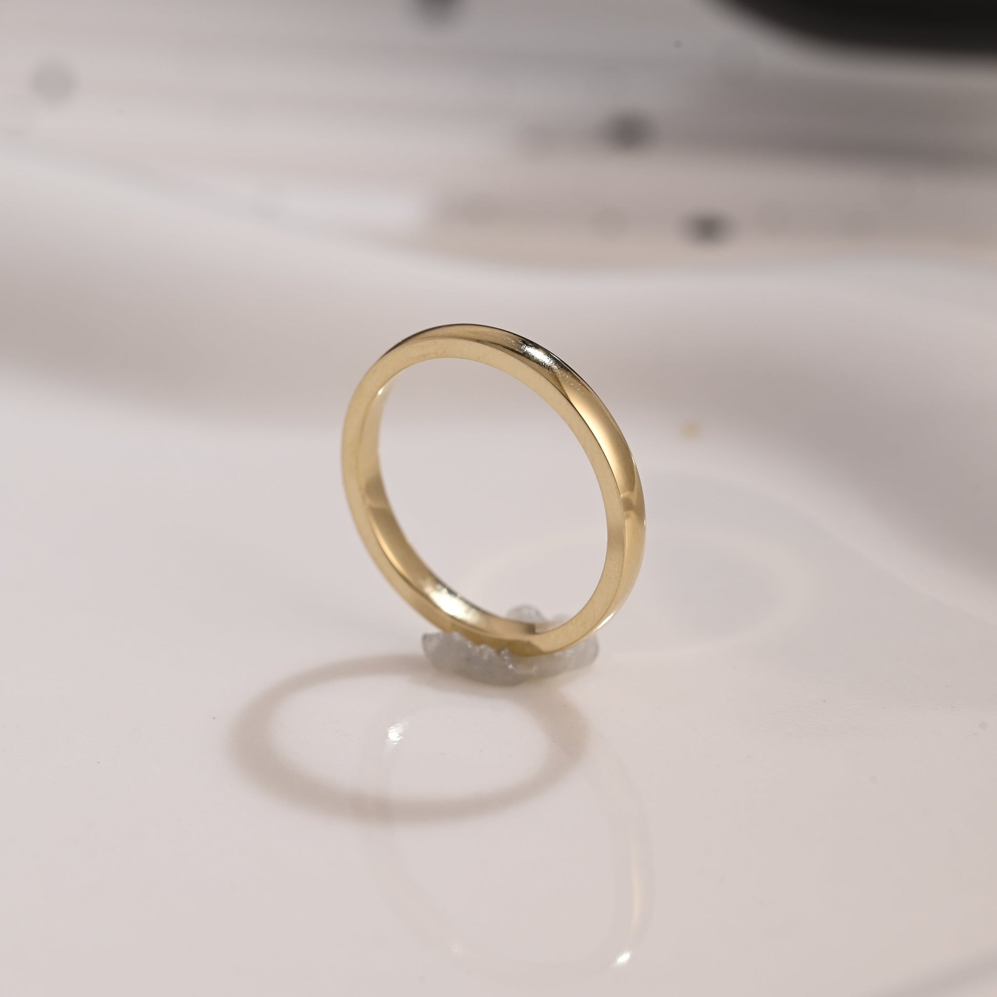 Solid Gold 2mm Width Plain Wedding Band