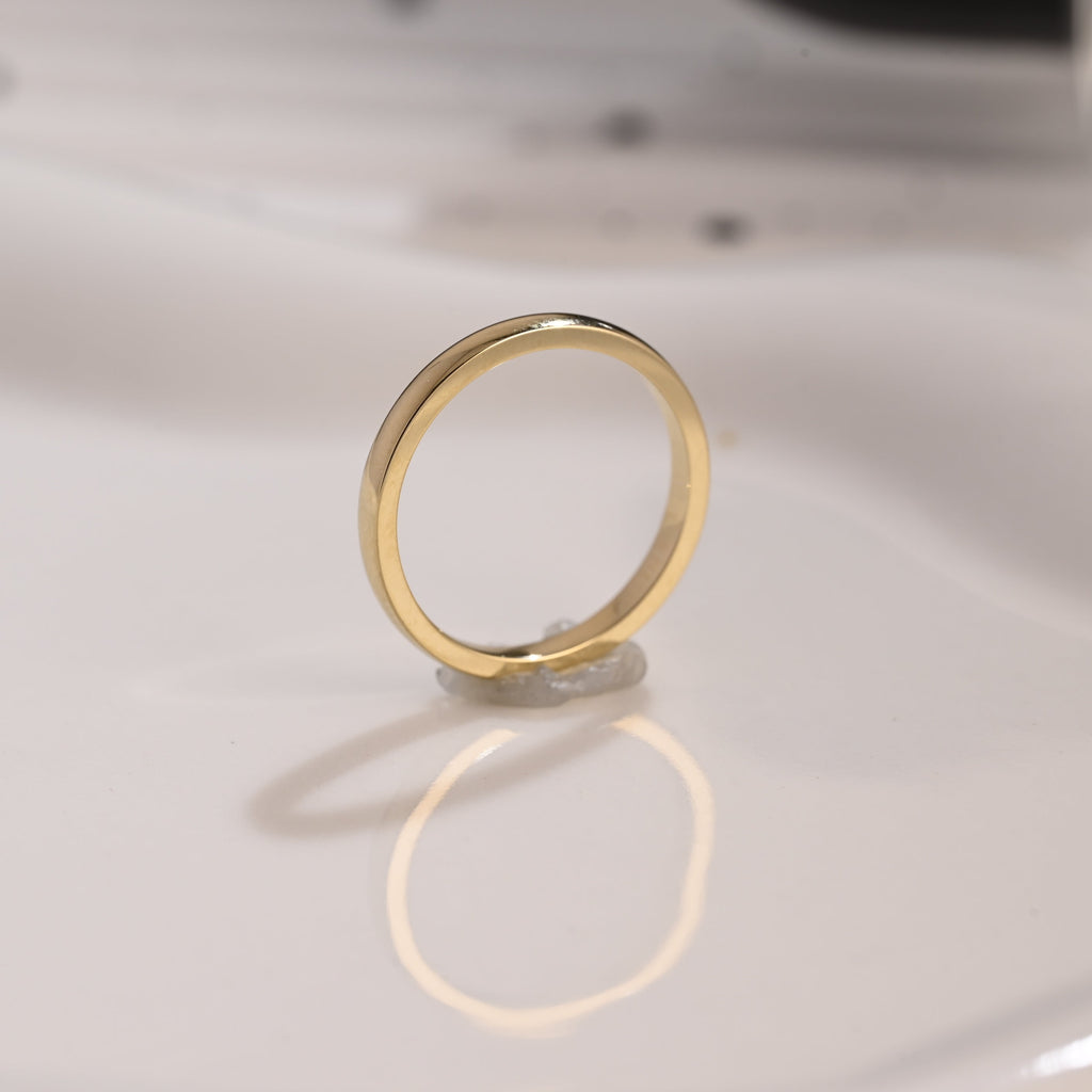 Solid Gold 2mm Width Plain Wedding Band