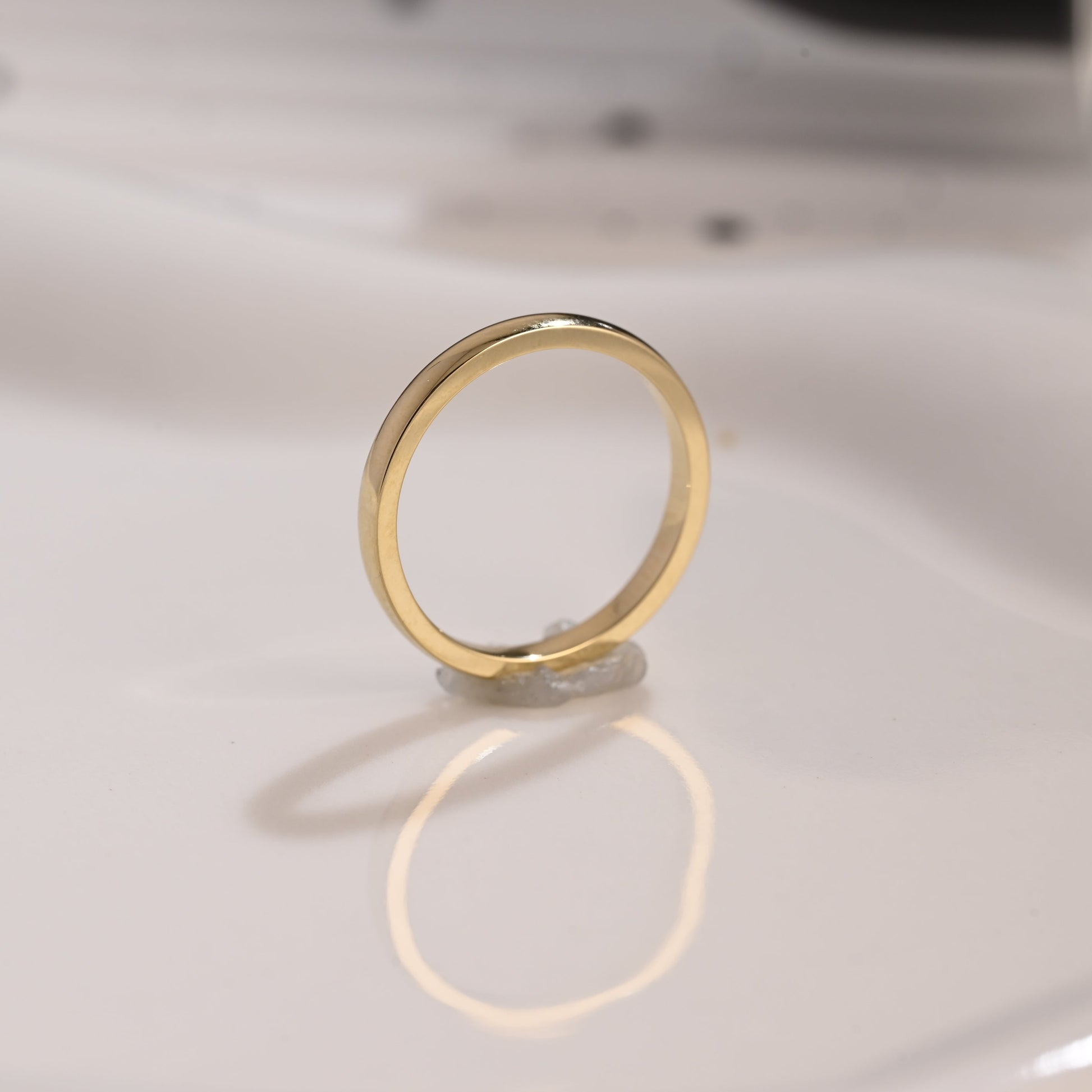 Solid Gold 2mm Width Plain Wedding Band