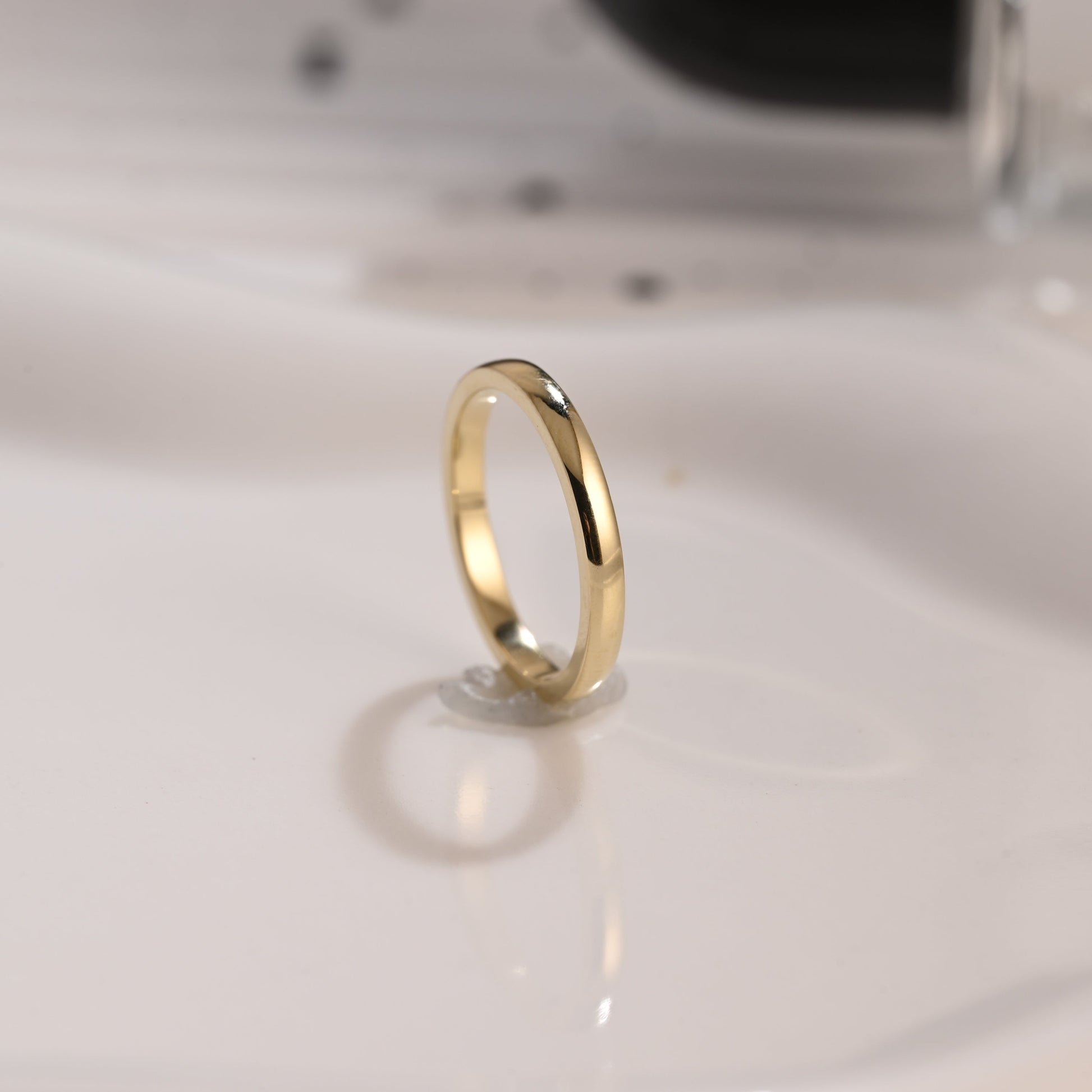 Solid Gold 2mm Width Plain Wedding Band