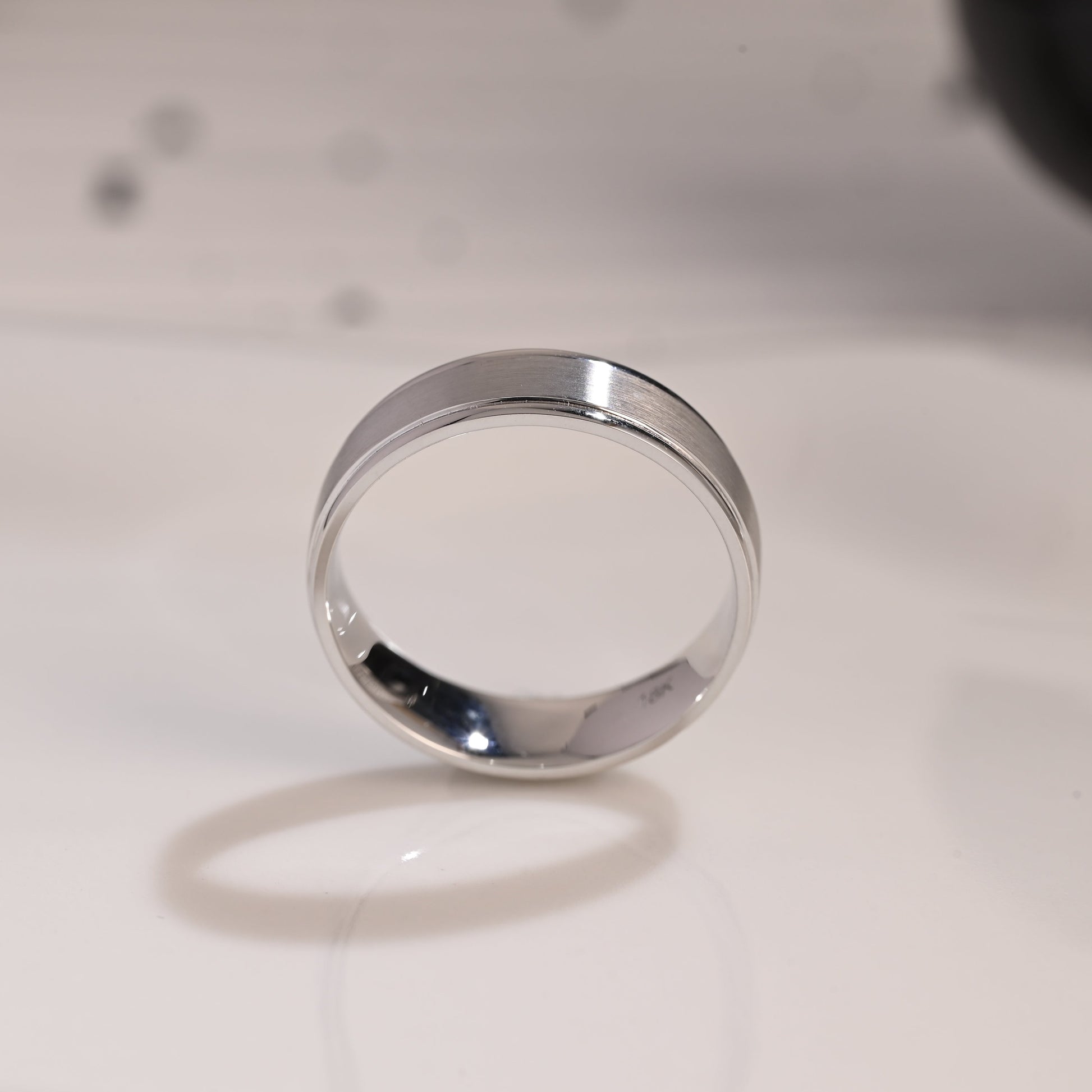 Solid Gold 6mm Width Brushed Wedding Band for Men