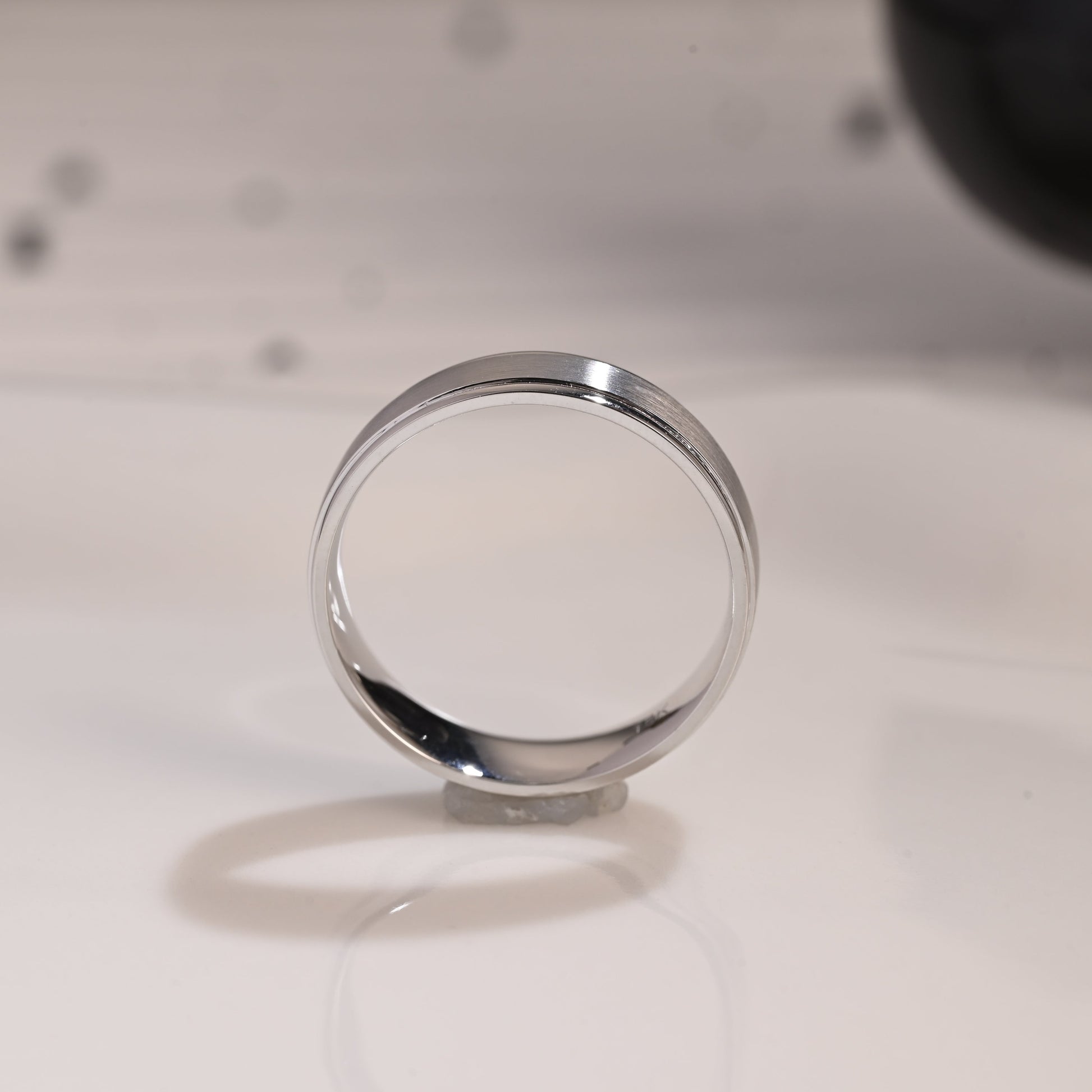 Solid Gold 6mm Width Brushed Wedding Band for Men