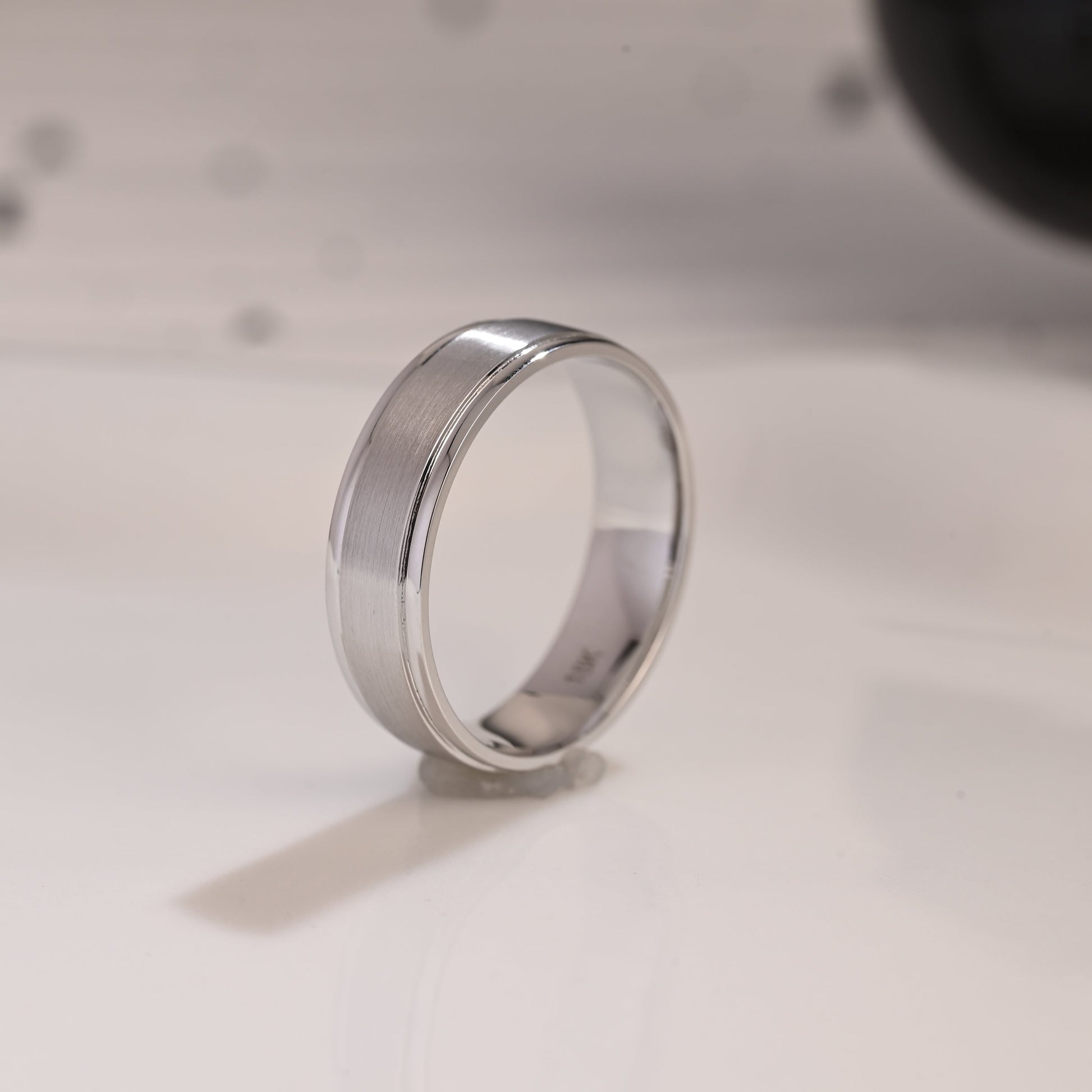 Solid Gold 6mm Width Brushed Wedding Band for Men