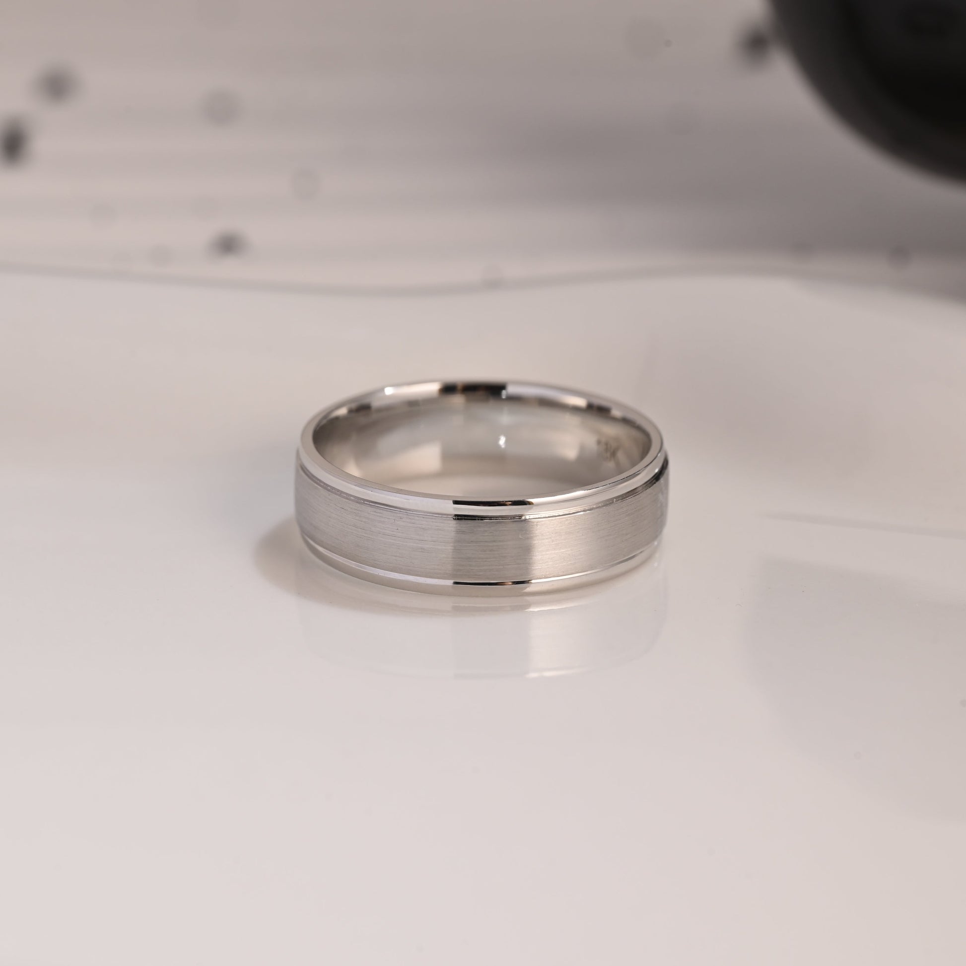 Solid Gold 6mm Width Brushed Wedding Band for Men