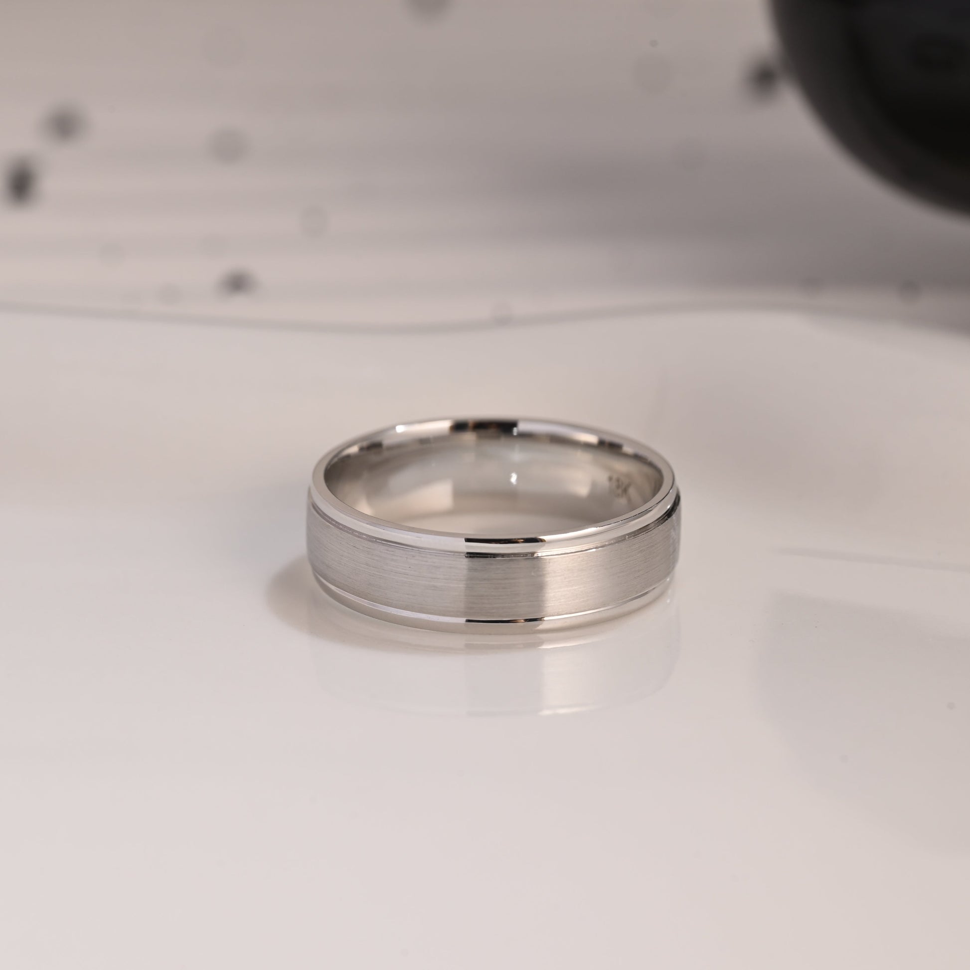 Solid Gold 6mm Width Brushed Wedding Band for Men