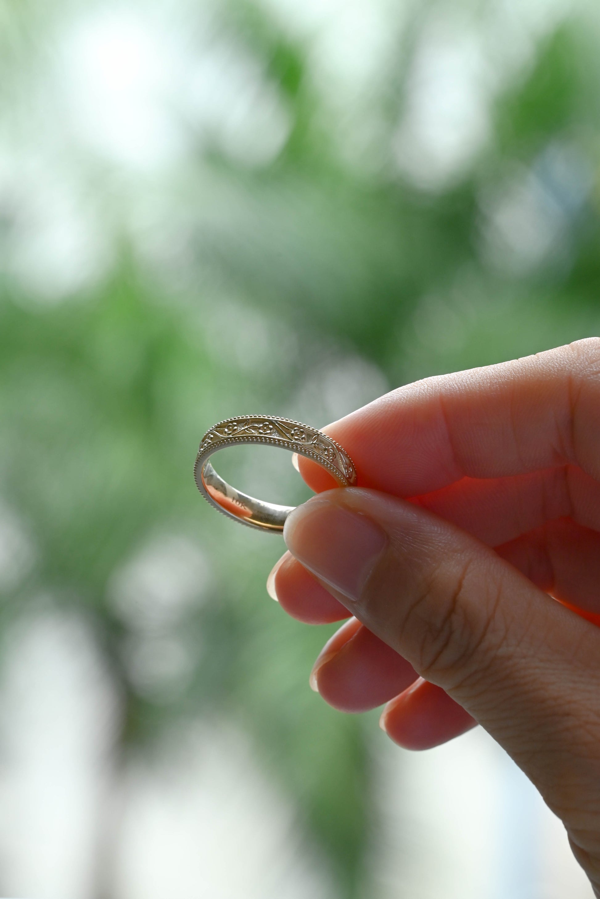 Solid Gold 4.5mm Width Wedding Ring for Men, Ornate Men's Ring, Milgrain Ring, Men's Wedding Band, Anniversary Gift, Birthday Gift for Men