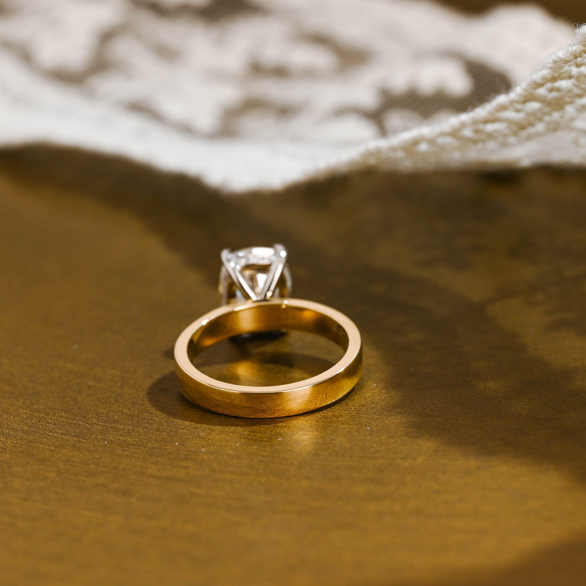 SquareJewelry cushion cut moissanite engagement ring Solid Gold Hidden Halo Two Tone Elongated Cushion Cut Moissanite Engagement Ring