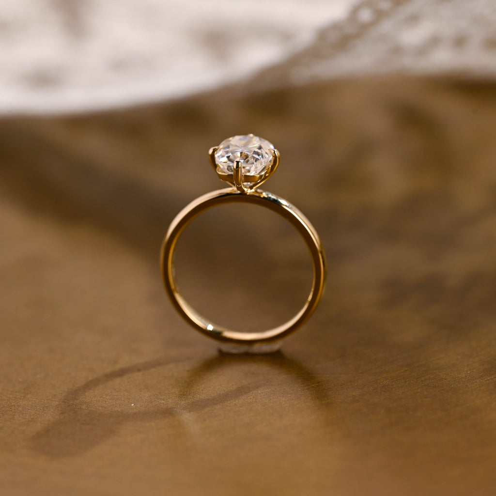SquareJewelry cushion cut moissanite engagement ring Solid Gold Old Mine Elongated Cushion Moissanite Engagement Ring