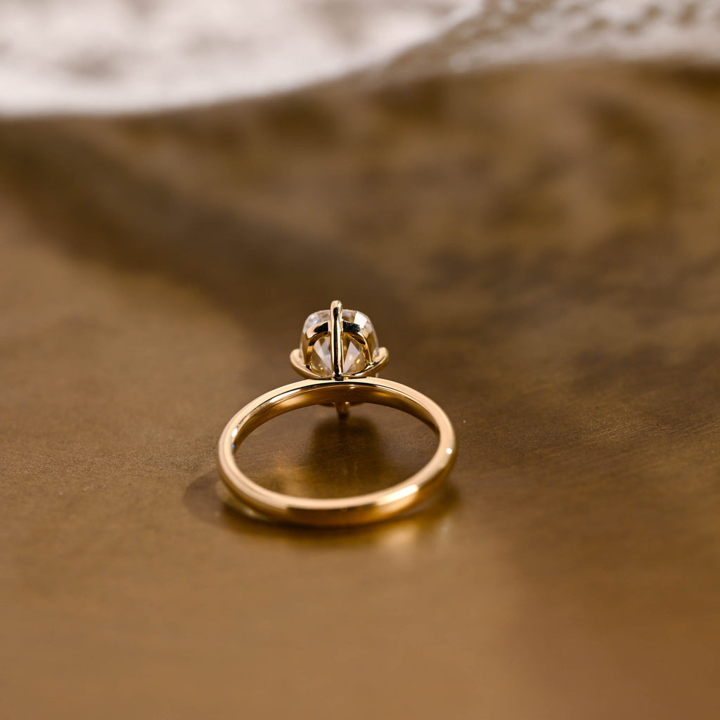 SquareJewelry cushion cut moissanite engagement ring Solid Gold Old Mine Elongated Cushion Moissanite Engagement Ring