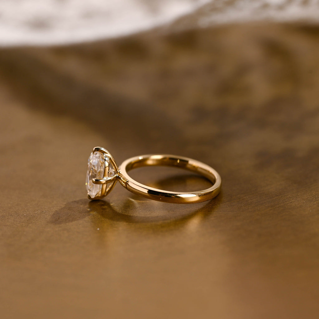 SquareJewelry cushion cut moissanite engagement ring Solid Gold Old Mine Elongated Cushion Moissanite Engagement Ring