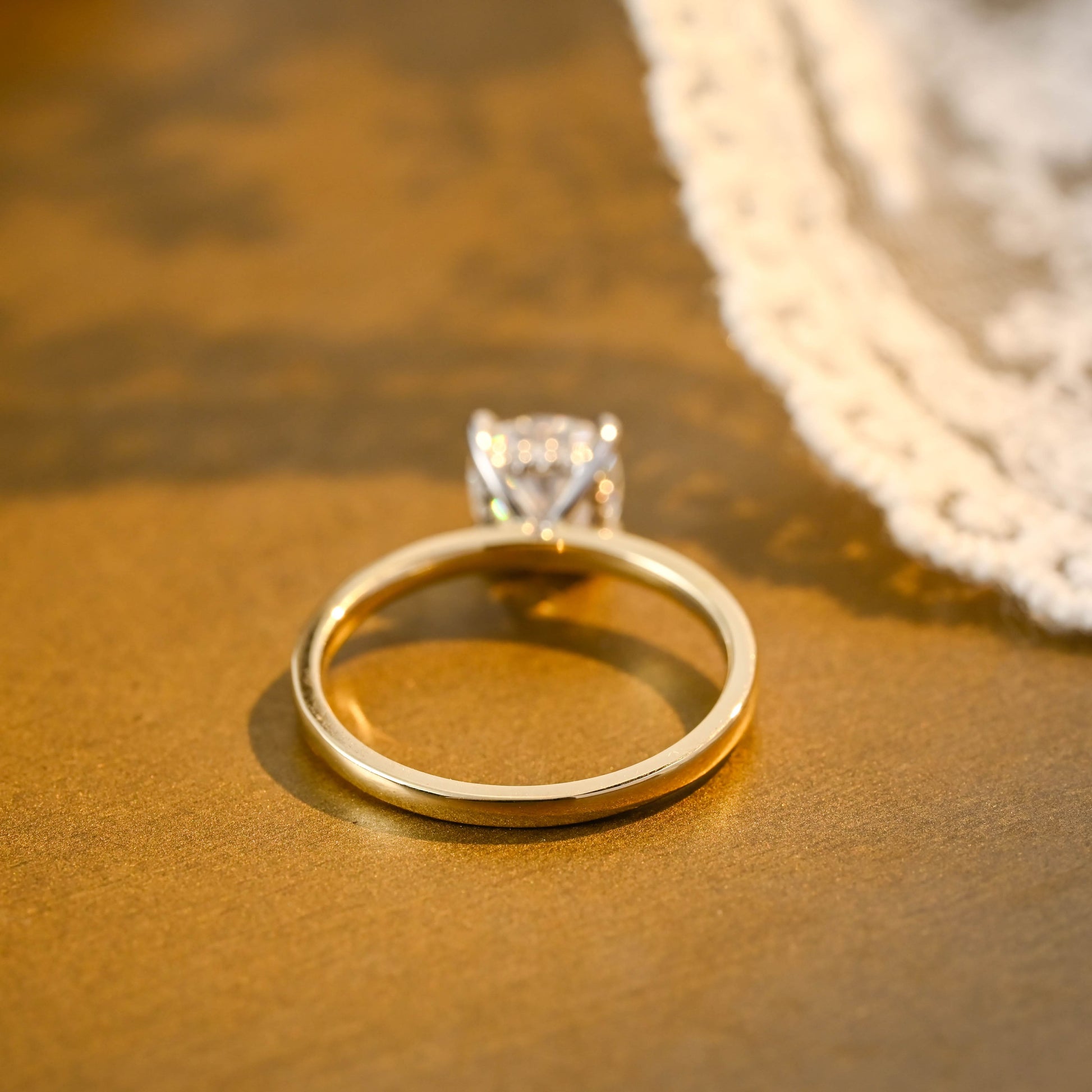 SquareJewelry cushion cut moissanite engagement ring Solid Gold Two Tone Cushion Cut Moissanite Engagement Ring