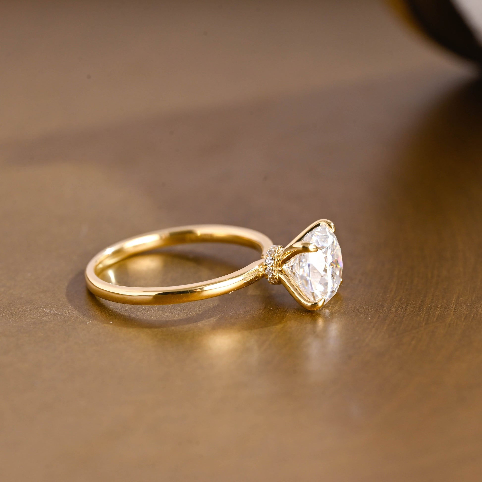 SquareJewelry cushion cut moissanite engagement ring Veiled Halo Cushion Cut Moissanite Engagement Ring