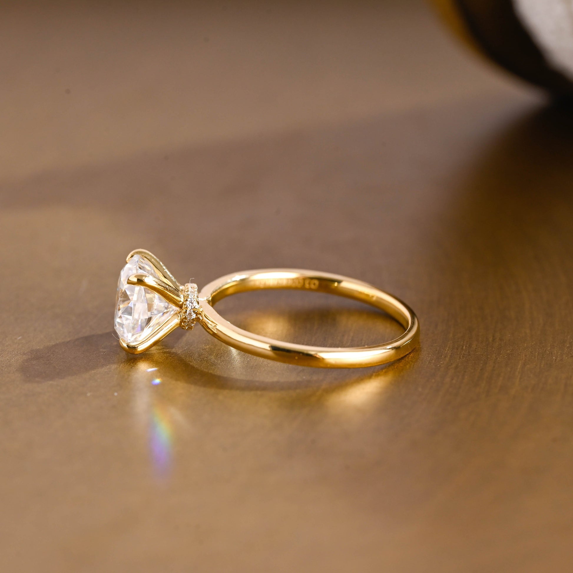 SquareJewelry cushion cut moissanite engagement ring Veiled Halo Cushion Cut Moissanite Engagement Ring