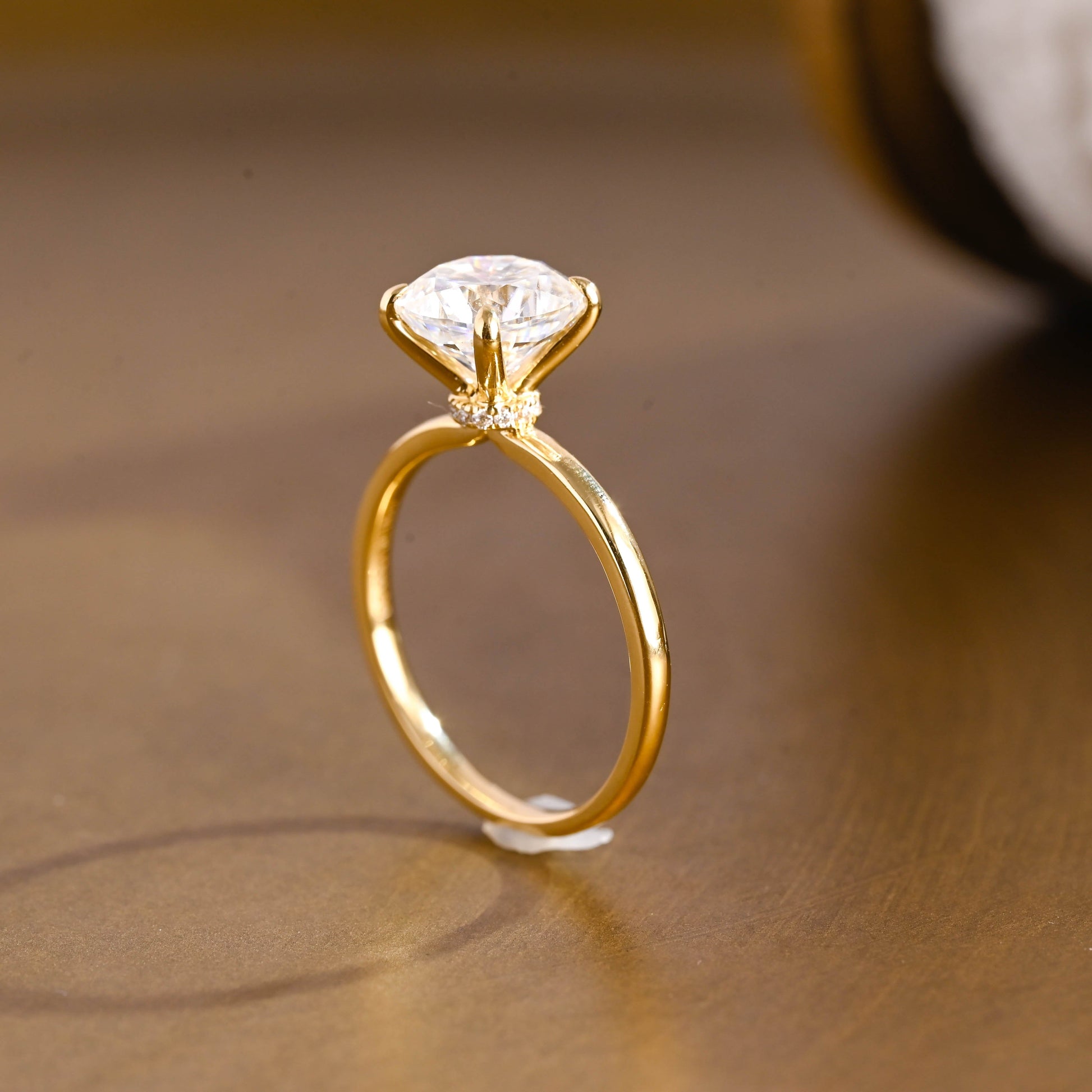 SquareJewelry cushion cut moissanite engagement ring Veiled Halo Cushion Cut Moissanite Engagement Ring