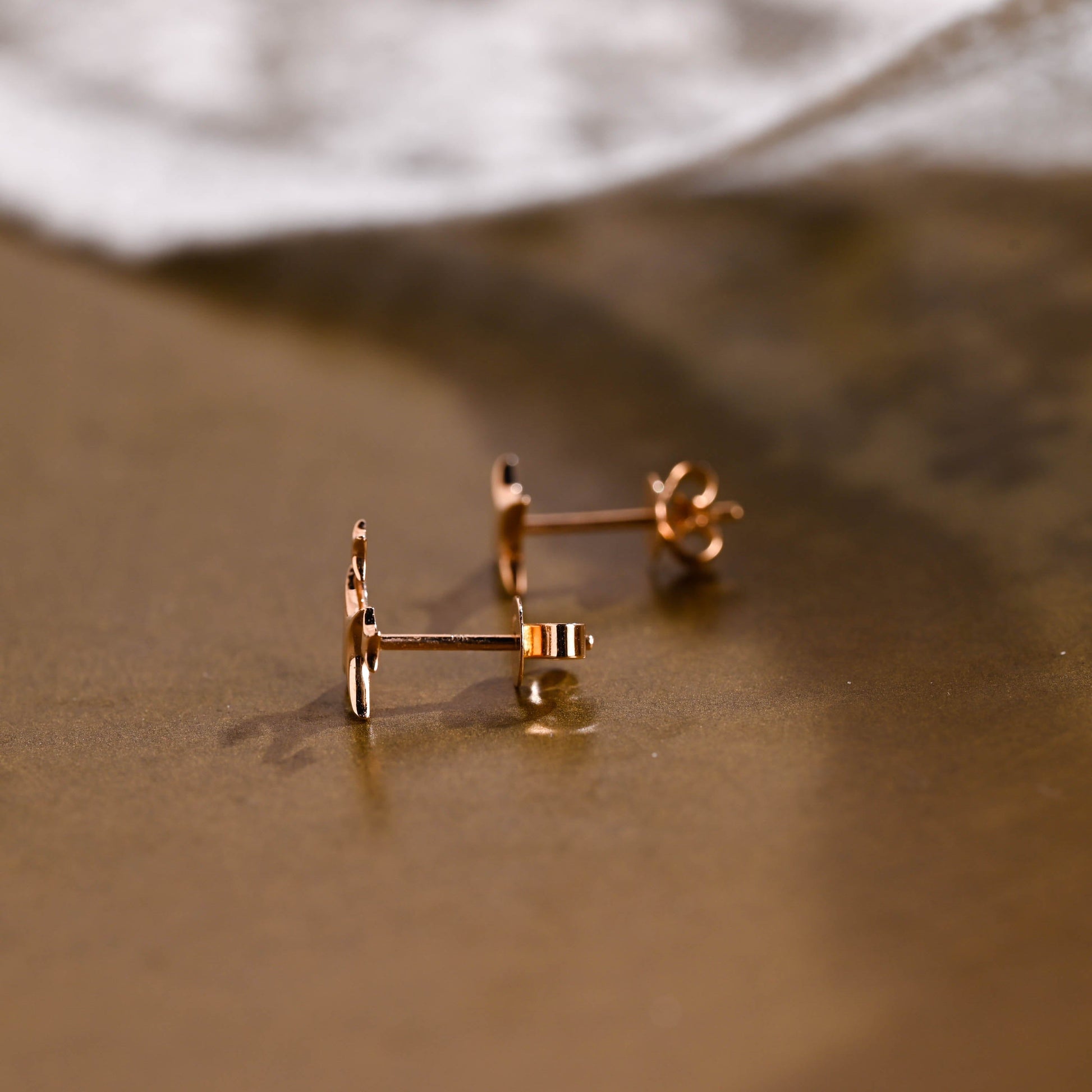 SquareJewelry earrings Solid Gold Dainty Star Earring Studs