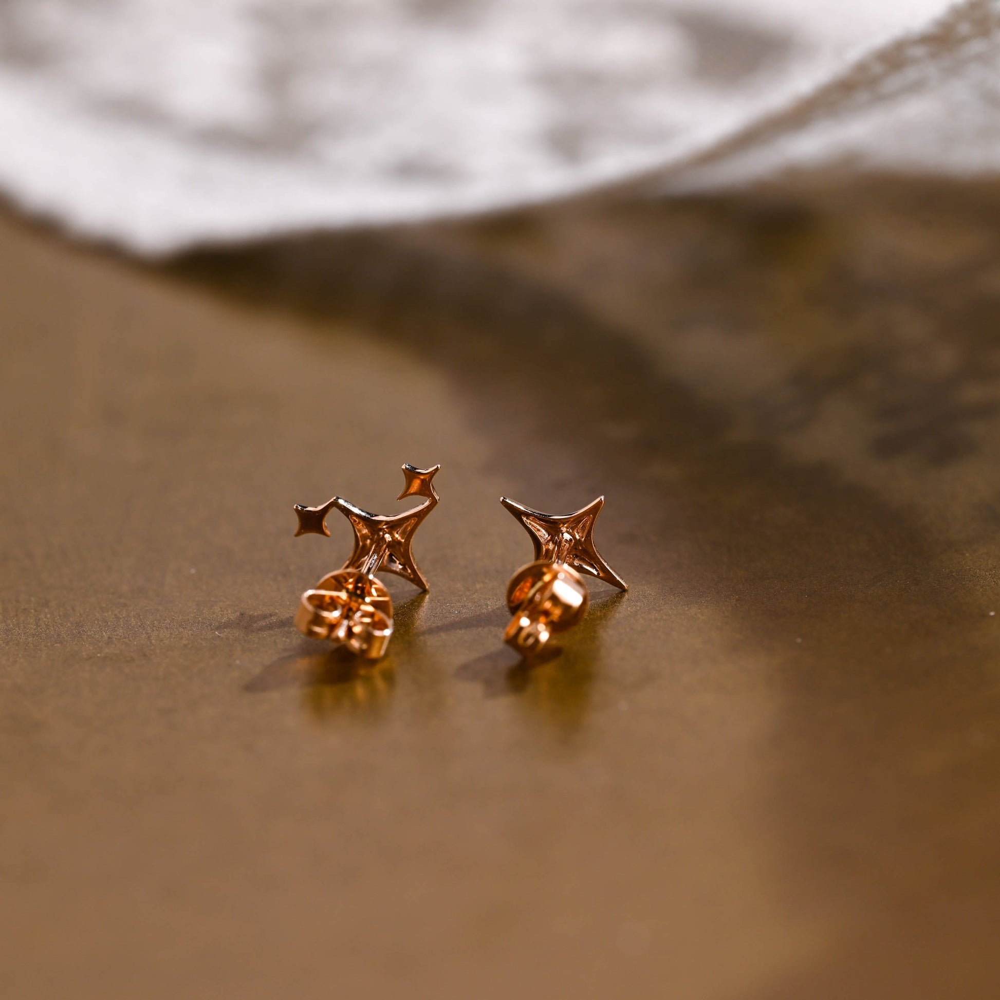 SquareJewelry earrings Solid Gold Dainty Star Earring Studs
