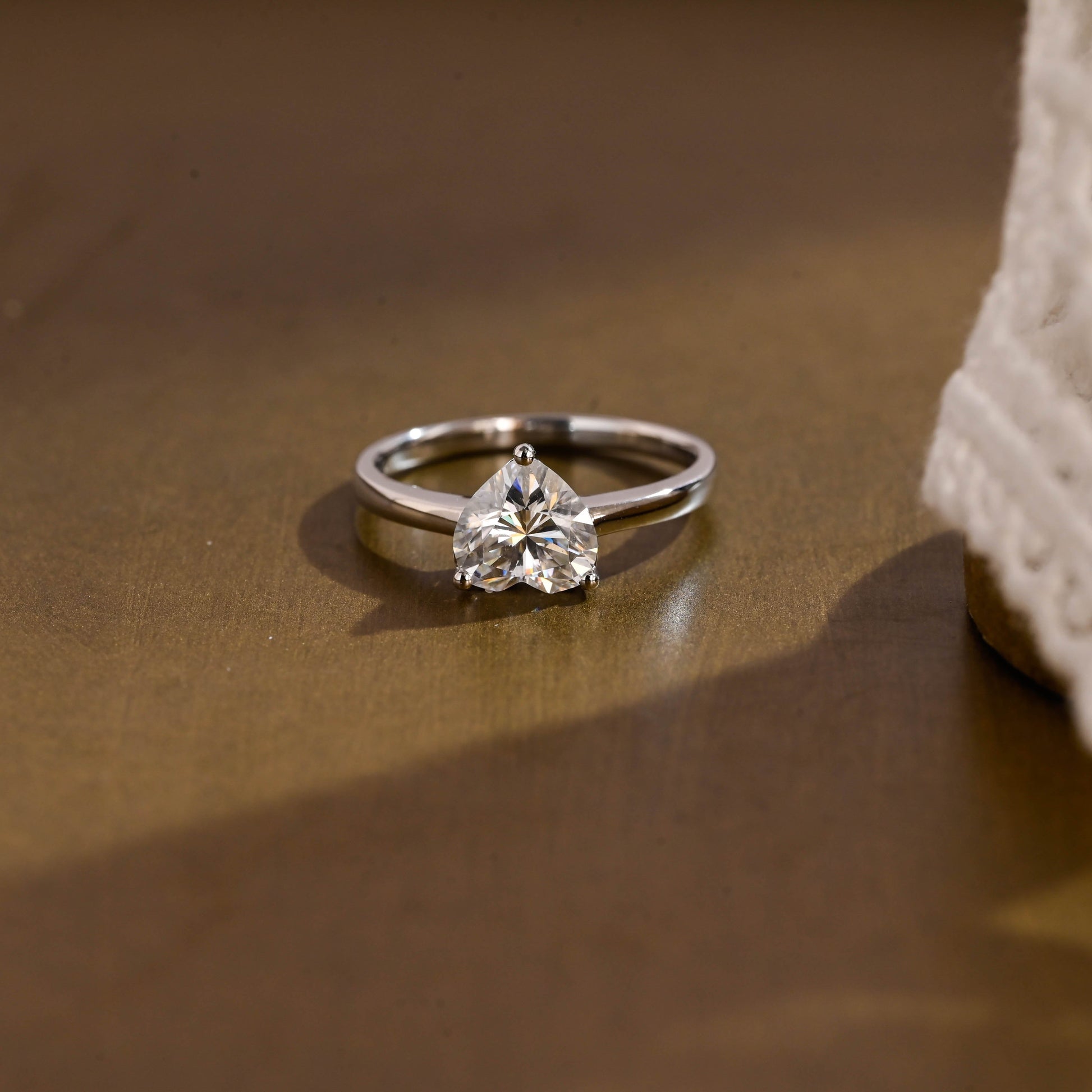 SquareJewelry heart cut moissanite engagement ring Cathedral Setting Heart Cut Moissanite Engagement Ring