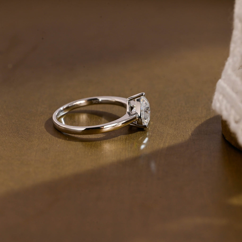 SquareJewelry heart cut moissanite engagement ring Cathedral Setting Heart Cut Moissanite Engagement Ring