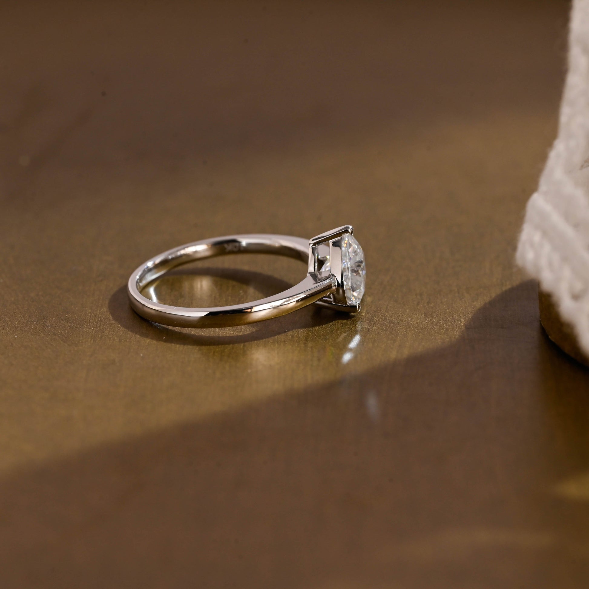 SquareJewelry heart cut moissanite engagement ring Cathedral Setting Heart Cut Moissanite Engagement Ring