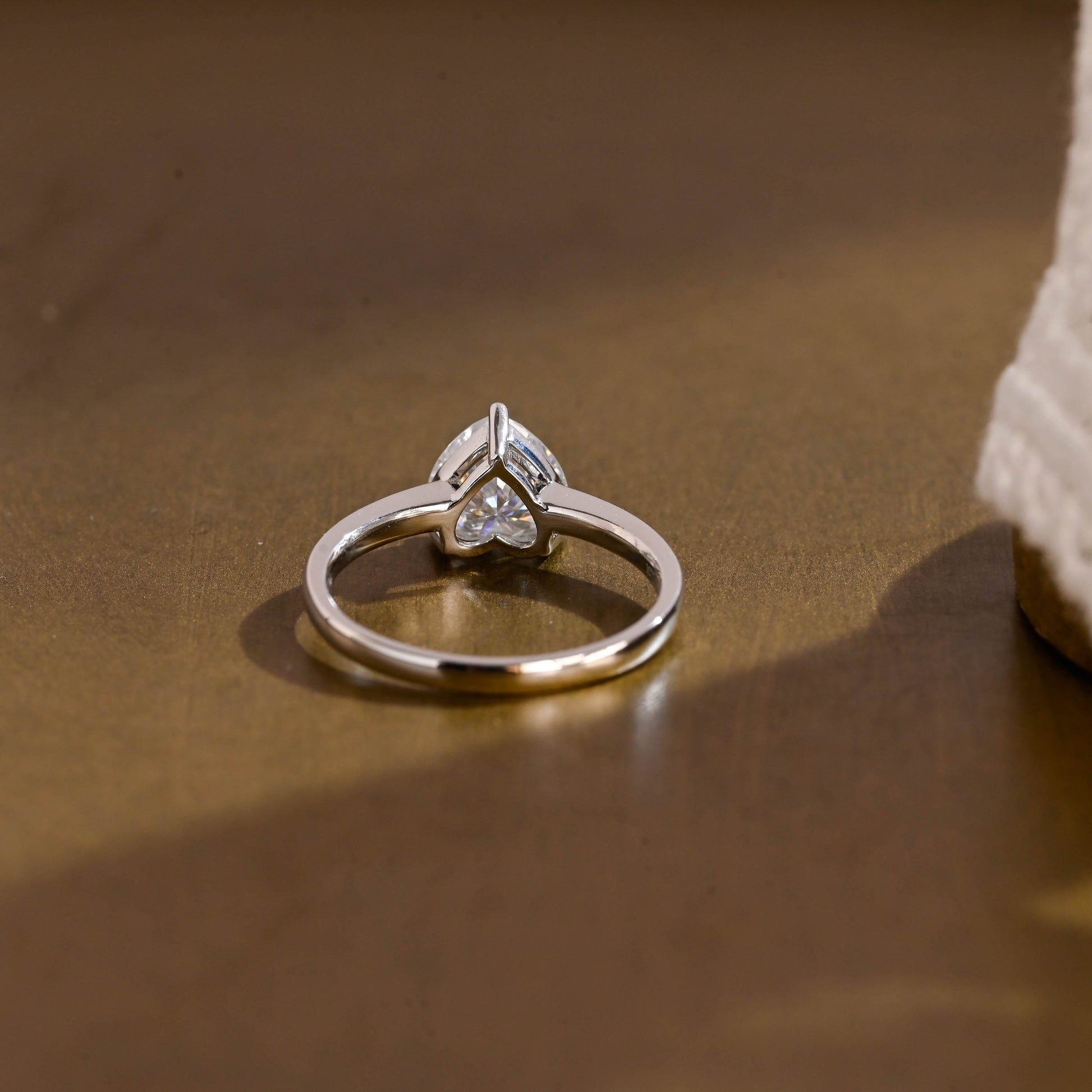 SquareJewelry heart cut moissanite engagement ring Cathedral Setting Heart Cut Moissanite Engagement Ring