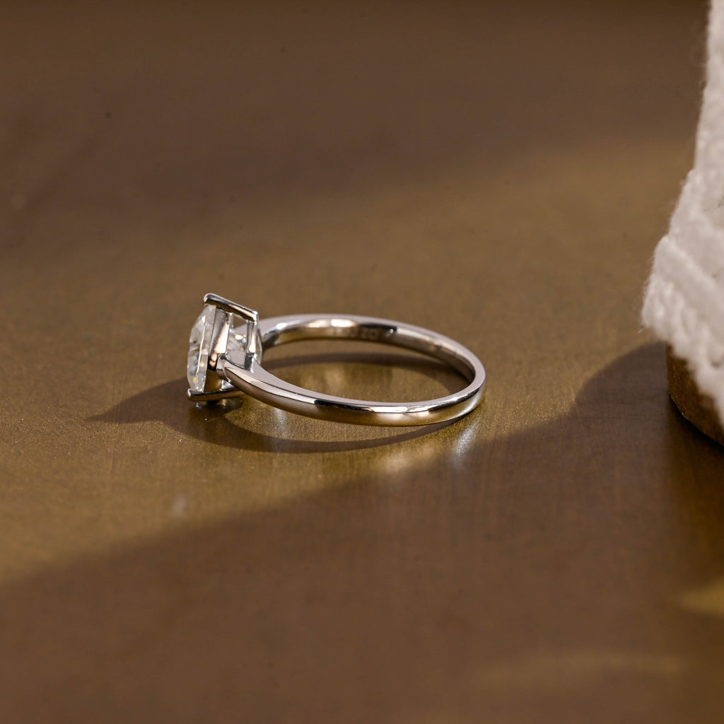 SquareJewelry heart cut moissanite engagement ring Cathedral Setting Heart Cut Moissanite Engagement Ring