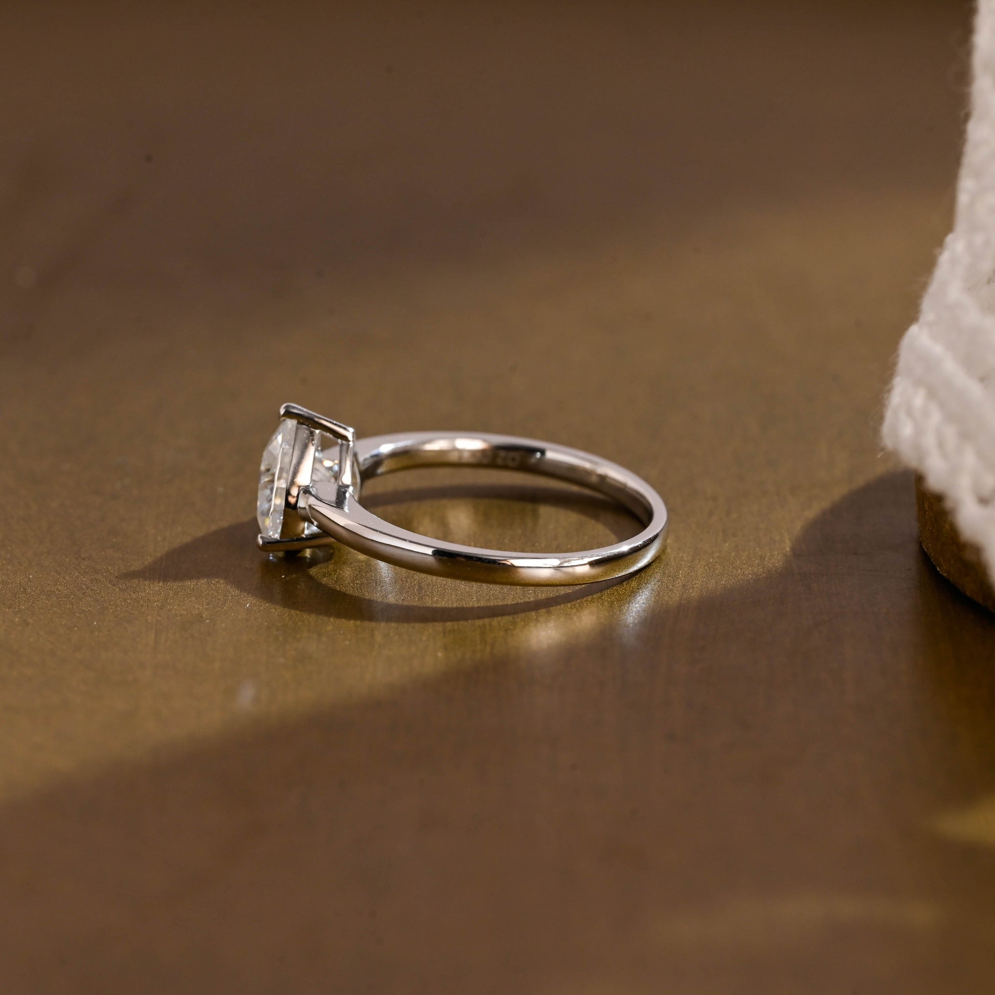 SquareJewelry heart cut moissanite engagement ring Cathedral Setting Heart Cut Moissanite Engagement Ring