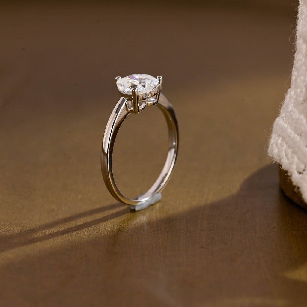 SquareJewelry heart cut moissanite engagement ring Cathedral Setting Heart Cut Moissanite Engagement Ring