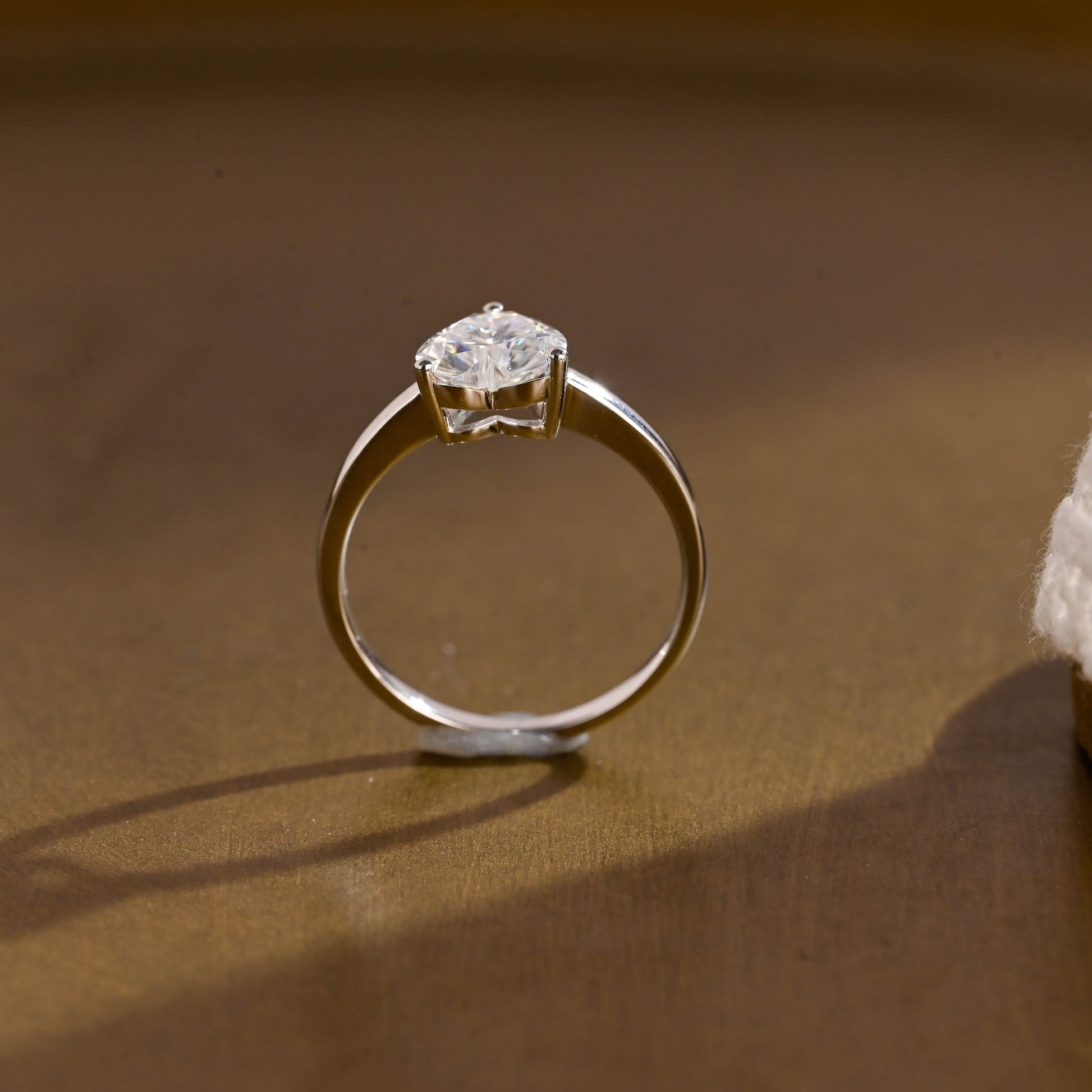 SquareJewelry heart cut moissanite engagement ring Cathedral Setting Heart Cut Moissanite Engagement Ring