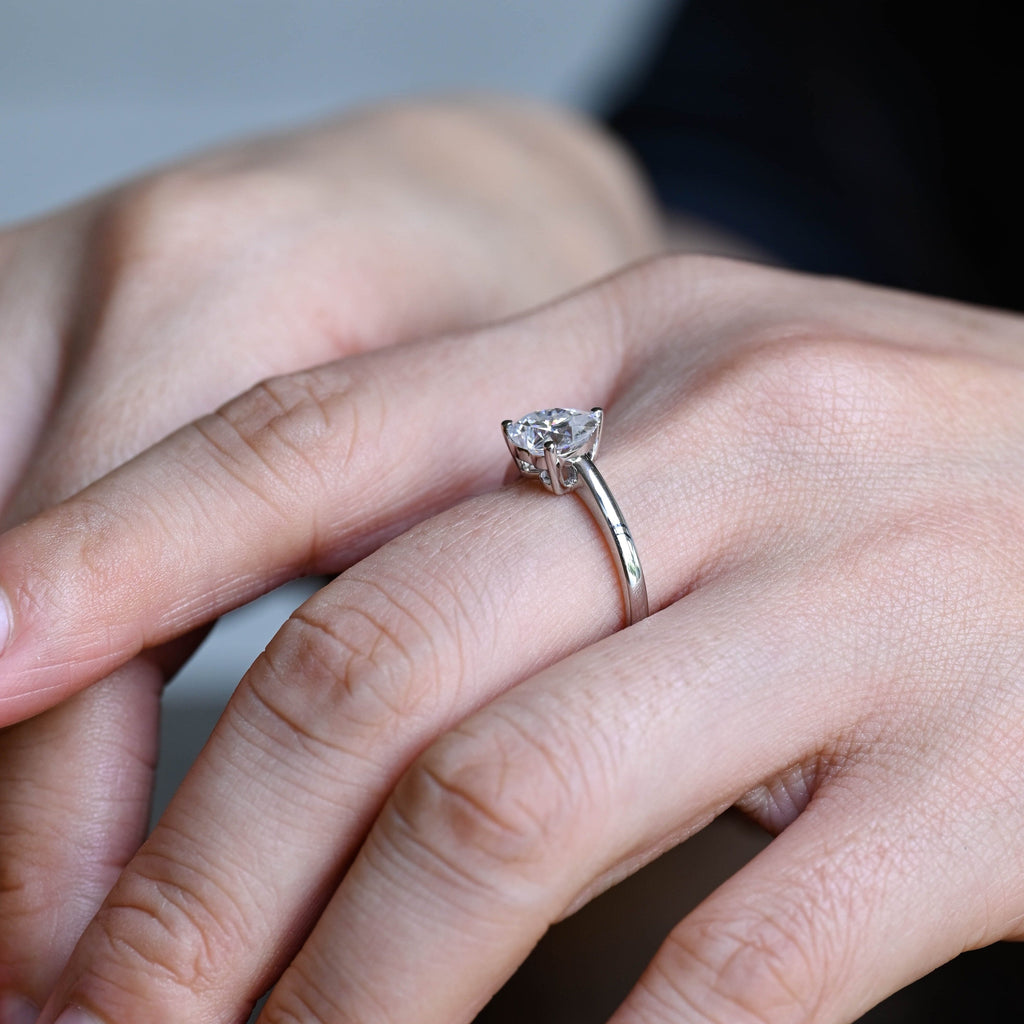 SquareJewelry heart cut moissanite engagement ring Cathedral Setting Heart Cut Moissanite Engagement Ring