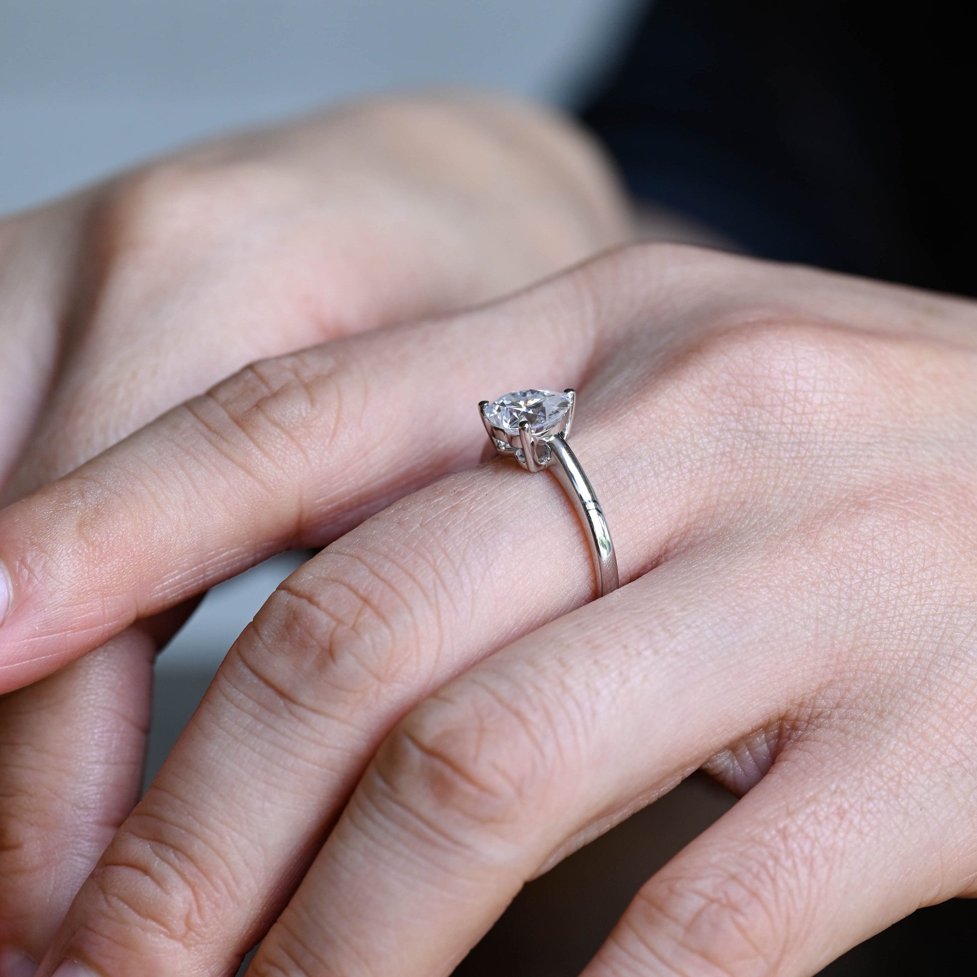 SquareJewelry heart cut moissanite engagement ring Cathedral Setting Heart Cut Moissanite Engagement Ring