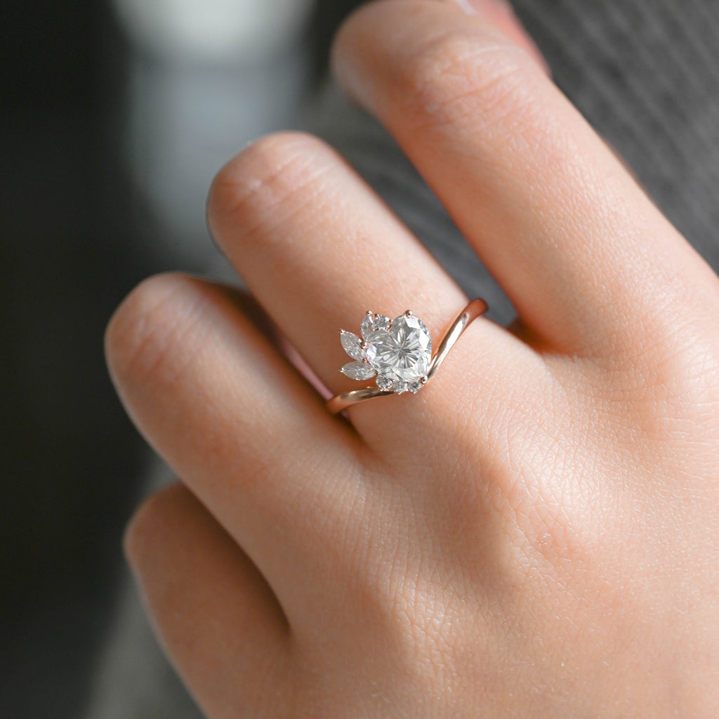 SquareJewelry heart cut moissanite engagement ring Heart Cut Moissanite Engagement Ring