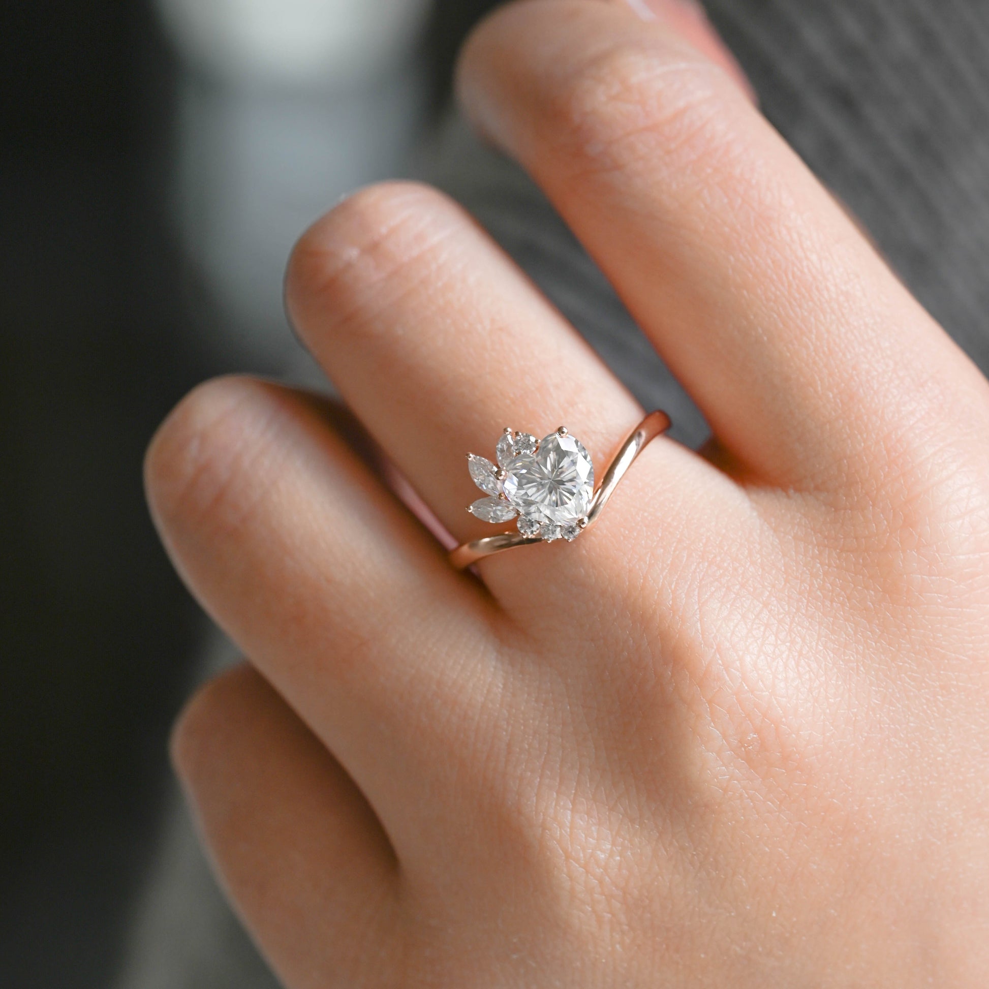 SquareJewelry heart cut moissanite engagement ring Heart Cut Moissanite Engagement Ring