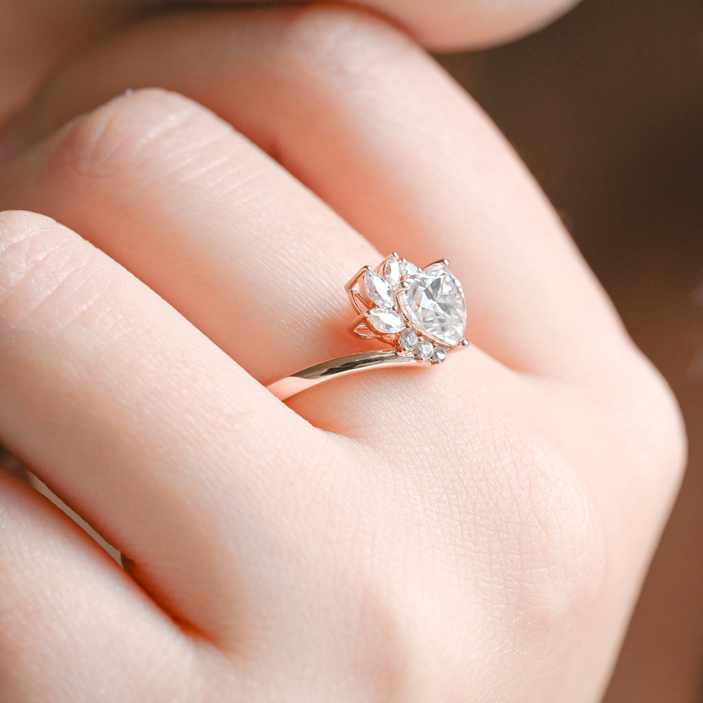 SquareJewelry heart cut moissanite engagement ring Heart Cut Moissanite Engagement Ring