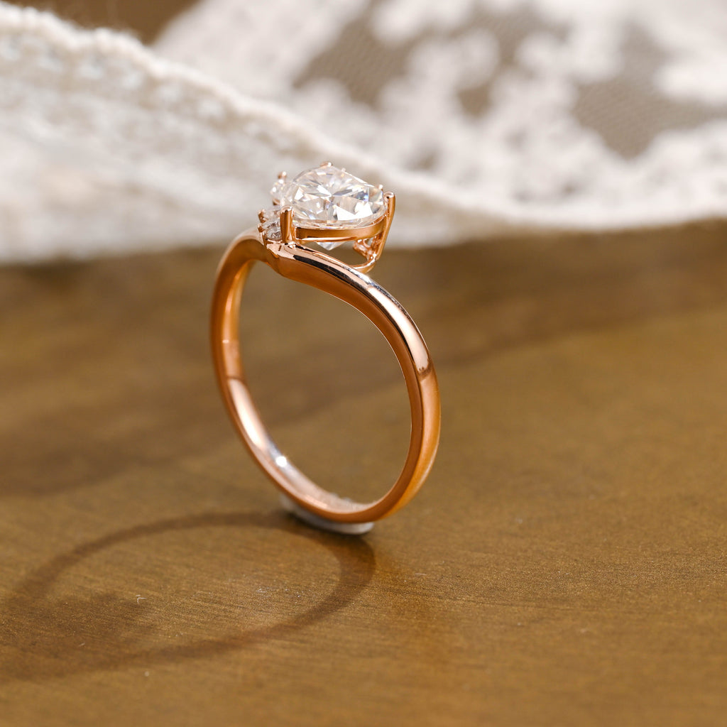 SquareJewelry heart cut moissanite engagement ring Heart Cut Moissanite Engagement Ring