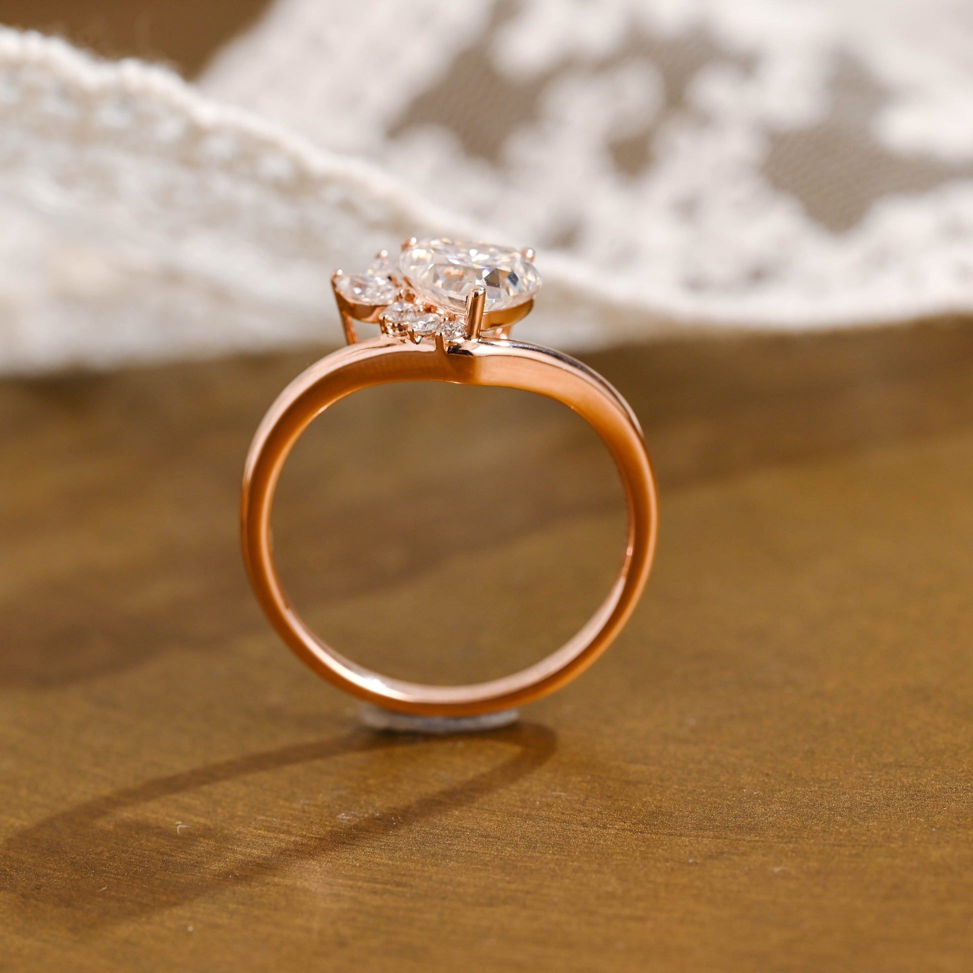 SquareJewelry heart cut moissanite engagement ring Heart Cut Moissanite Engagement Ring