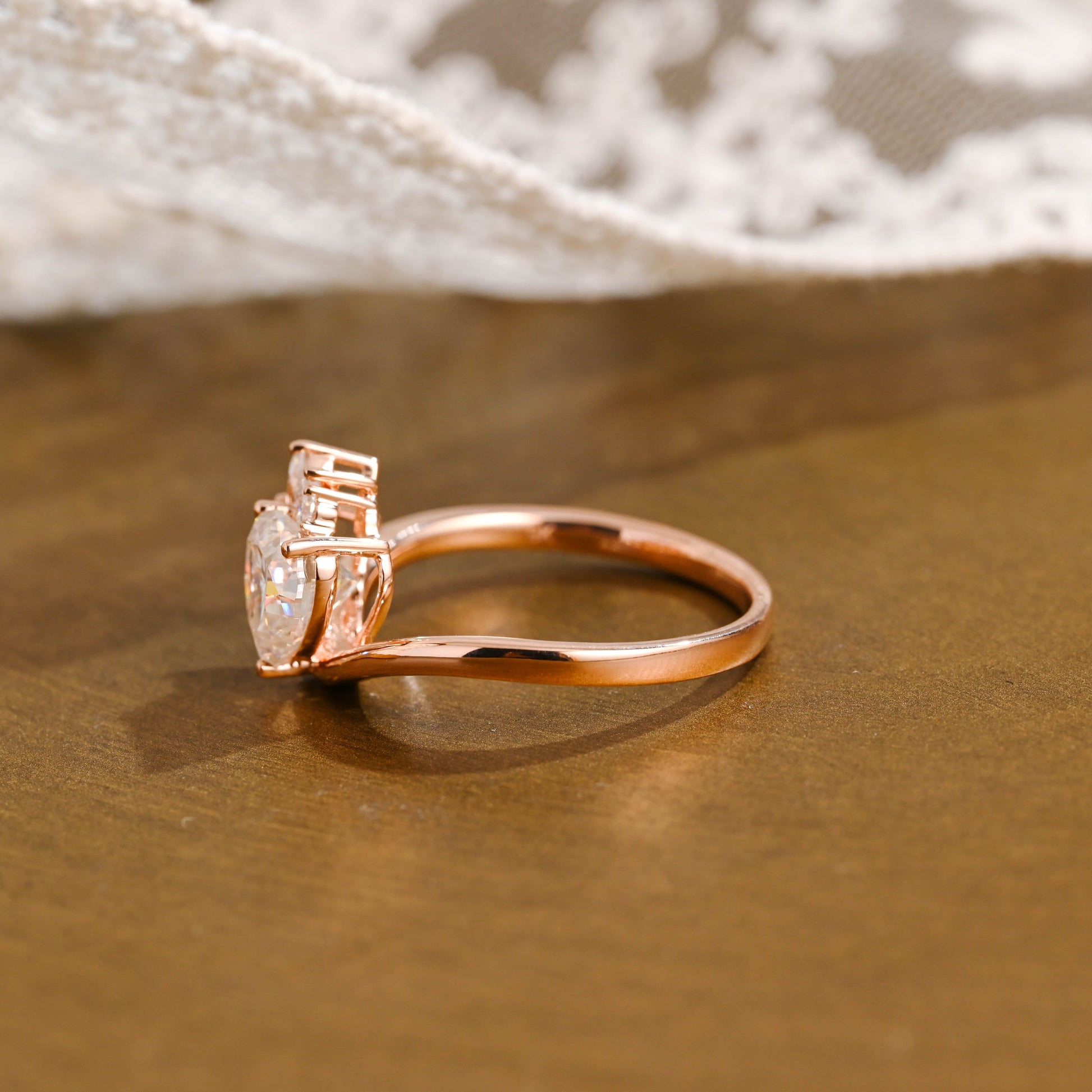 SquareJewelry heart cut moissanite engagement ring Heart Cut Moissanite Engagement Ring