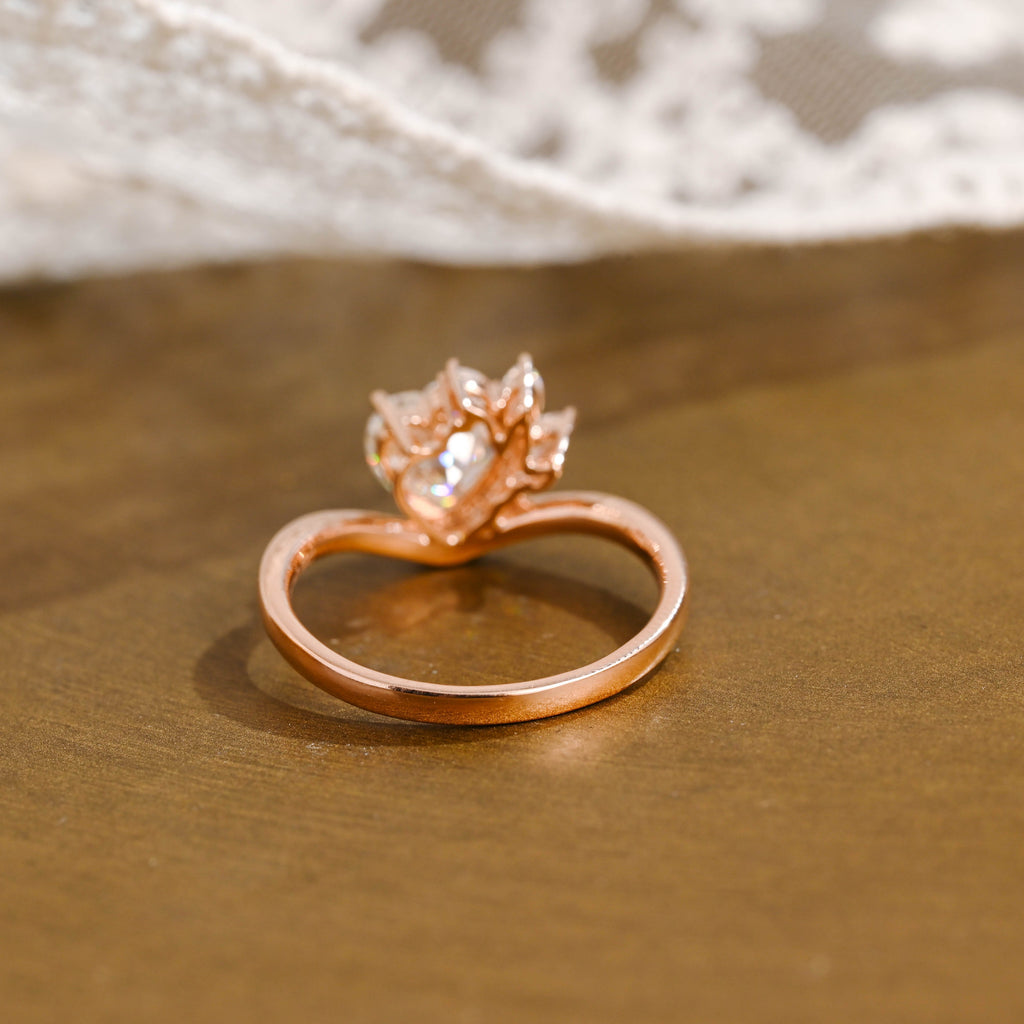 SquareJewelry heart cut moissanite engagement ring Heart Cut Moissanite Engagement Ring