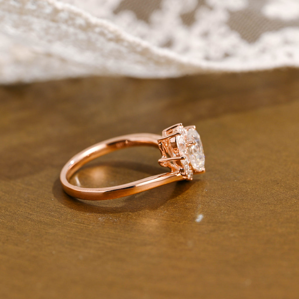 SquareJewelry heart cut moissanite engagement ring Heart Cut Moissanite Engagement Ring
