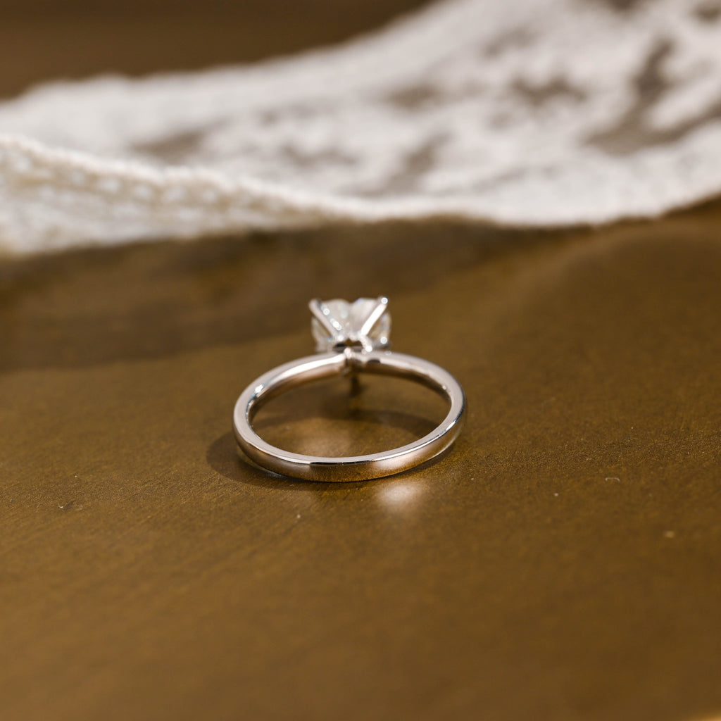 SquareJewelry heart cut moissanite engagement ring Solid Gold Hidden Halo Heart Cut Moissanite Engagement Ring