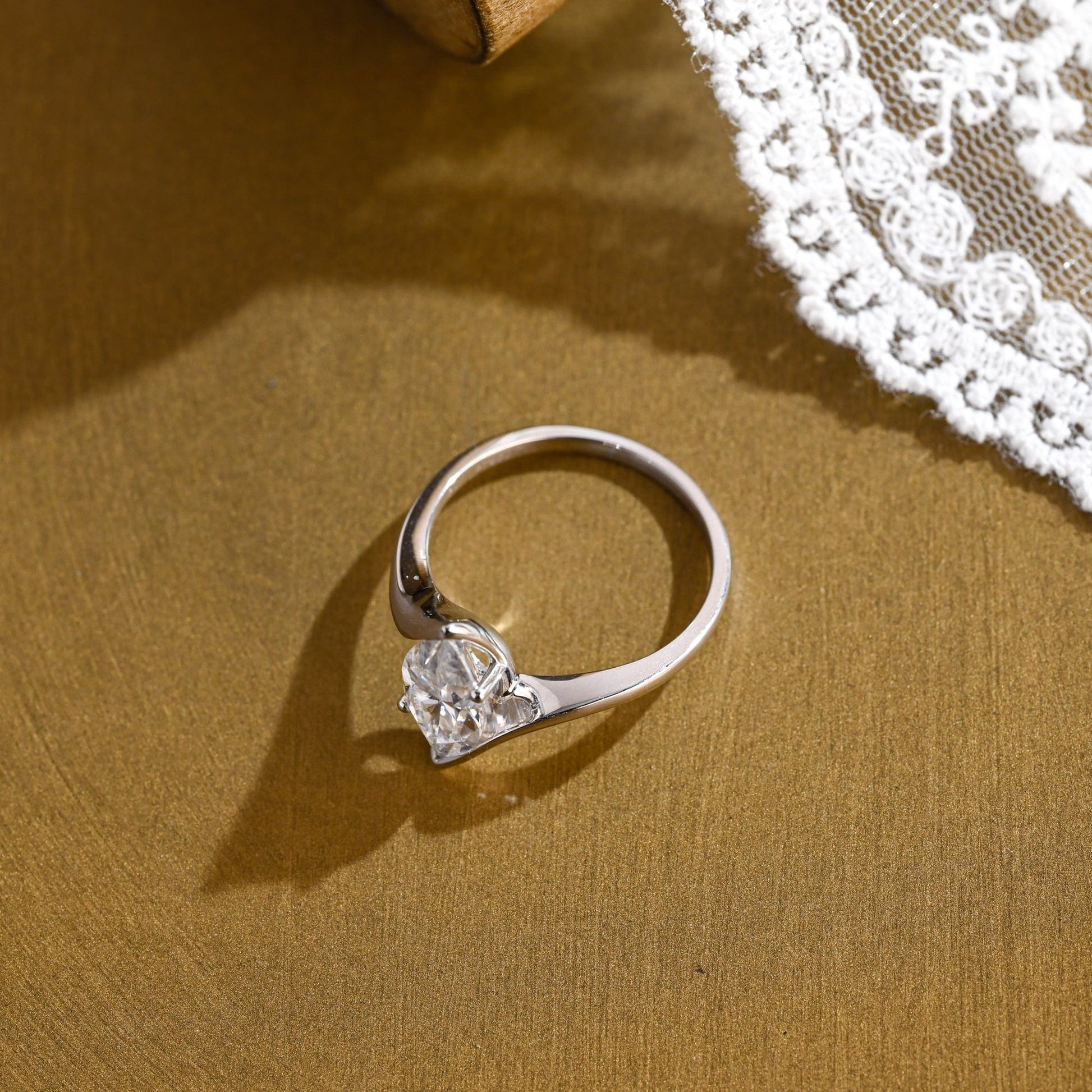 SquareJewelry marquise cut moissanite engagement ring Solid Gold Marquise Cut Moissanite Engagement Ring
