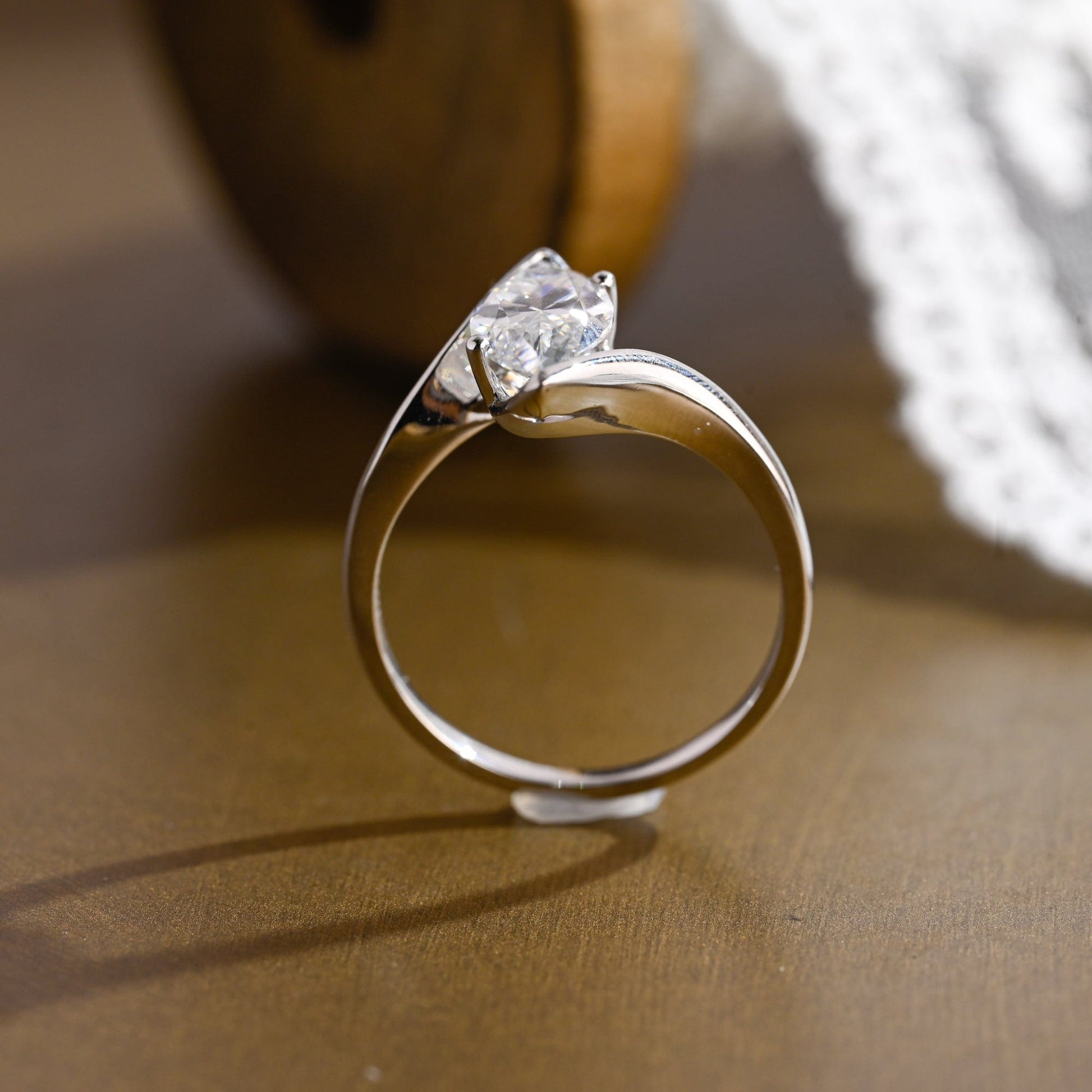 SquareJewelry marquise cut moissanite engagement ring Solid Gold Marquise Cut Moissanite Engagement Ring