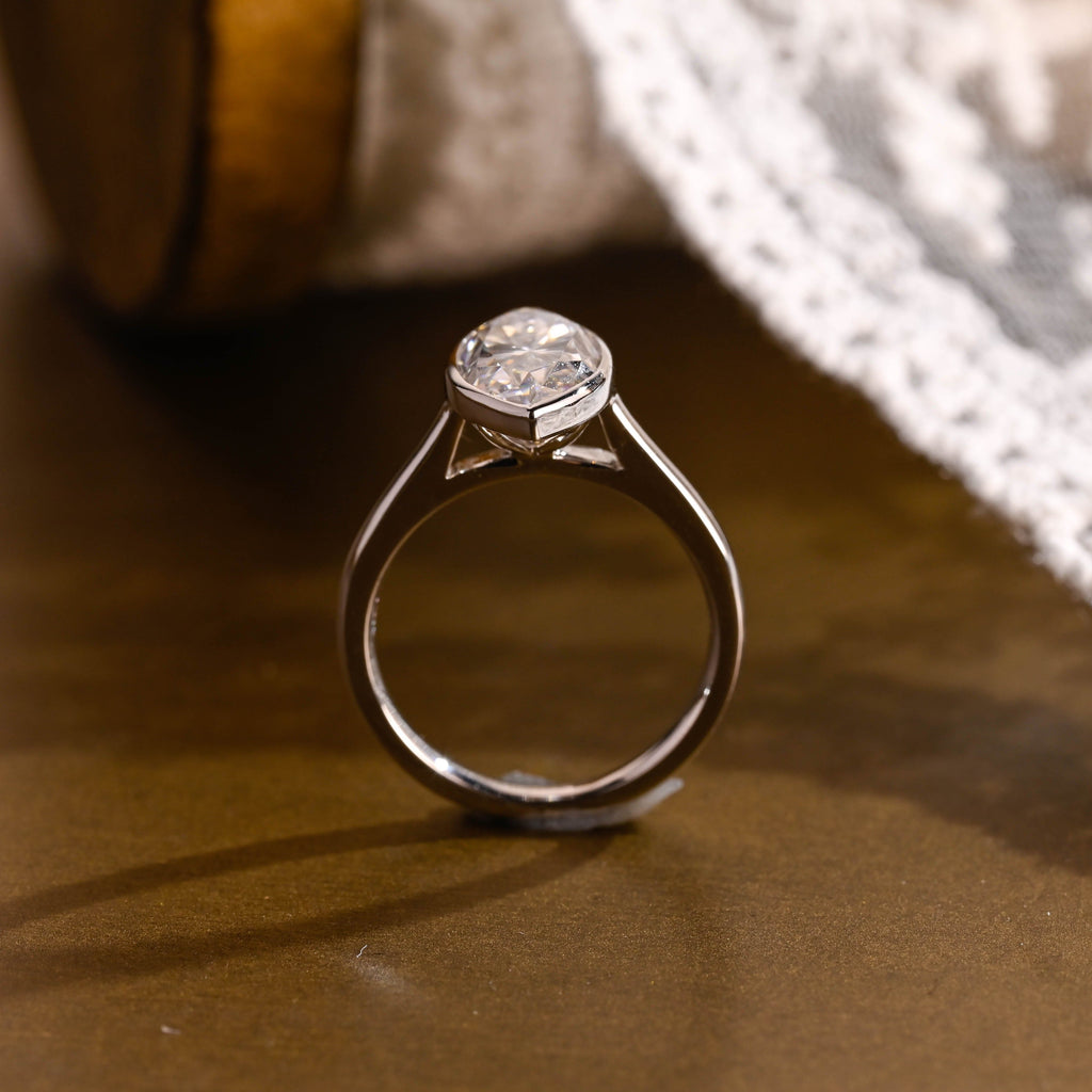 SquareJewelry marquise cut moissanite engagement ring Solid Gold Marquise Cut Moissanite Engagement Ring