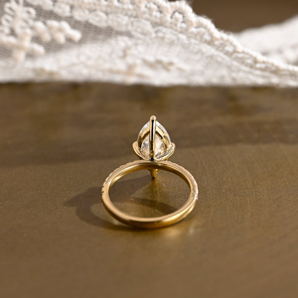 SquareJewelry marquise cut moissanite engagement ring Solid Gold Marquise Cut Moissanite Engagement Ring