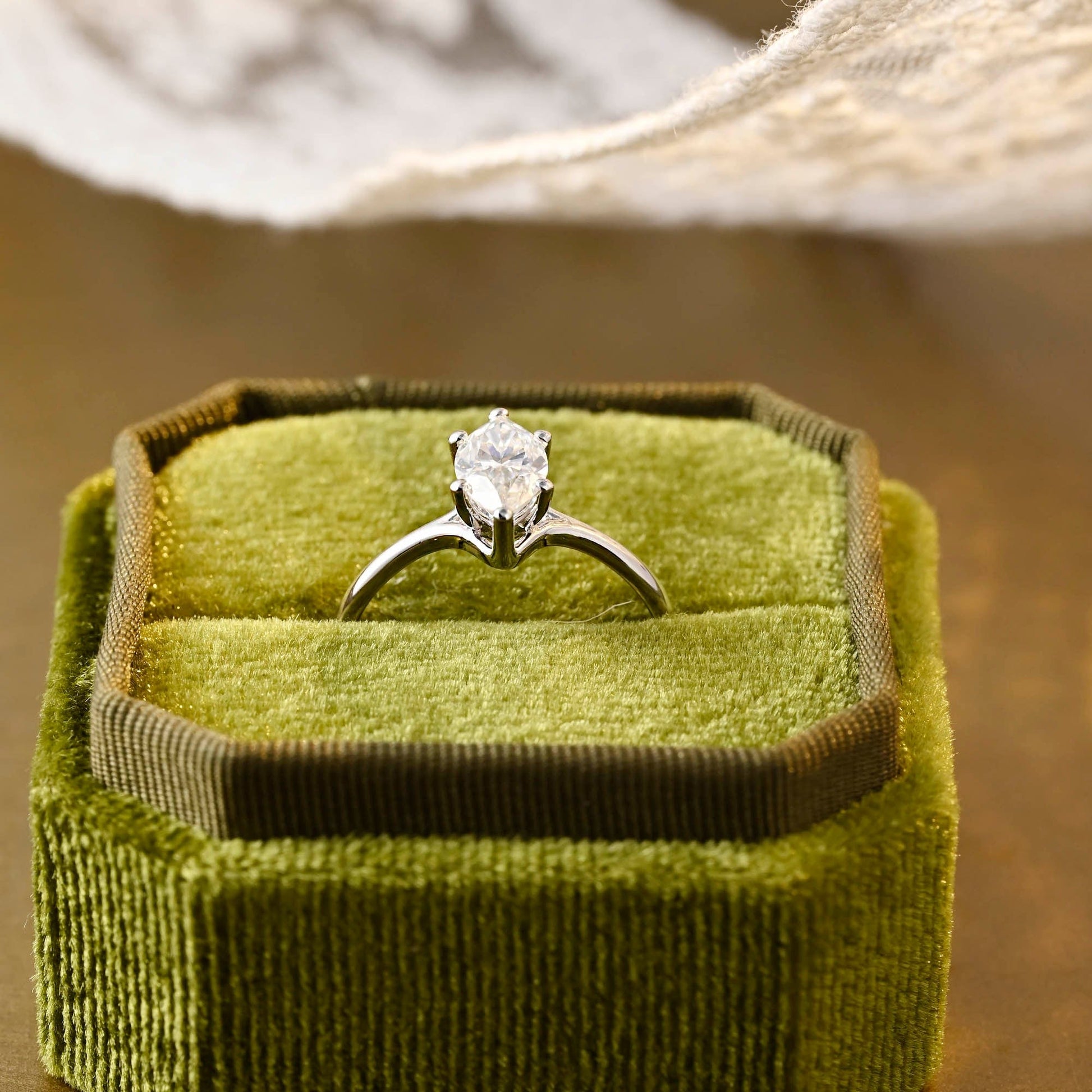 SquareJewelry marquise cut moissanite engagement ring Solid Gold Marquise Cut Moissanite Engagement Ring