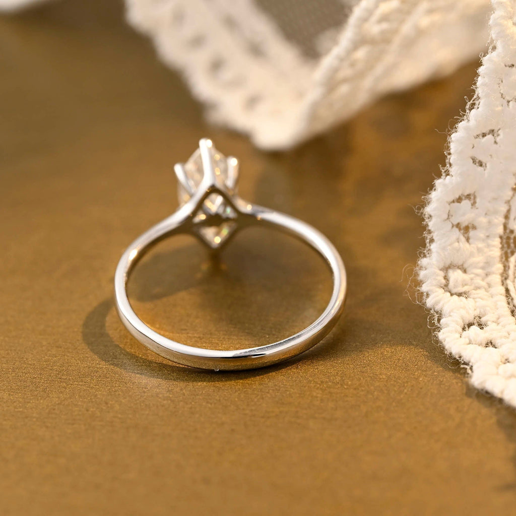 SquareJewelry marquise cut moissanite engagement ring Solid Gold Marquise Cut Moissanite Engagement Ring