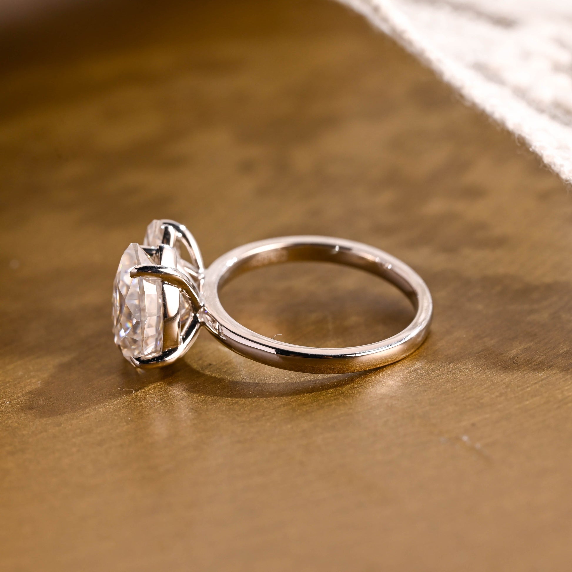SquareJewelry marquise cut moissanite engagement ring Toi et Moi Marquise & Pear Moissanite Engagement Ring